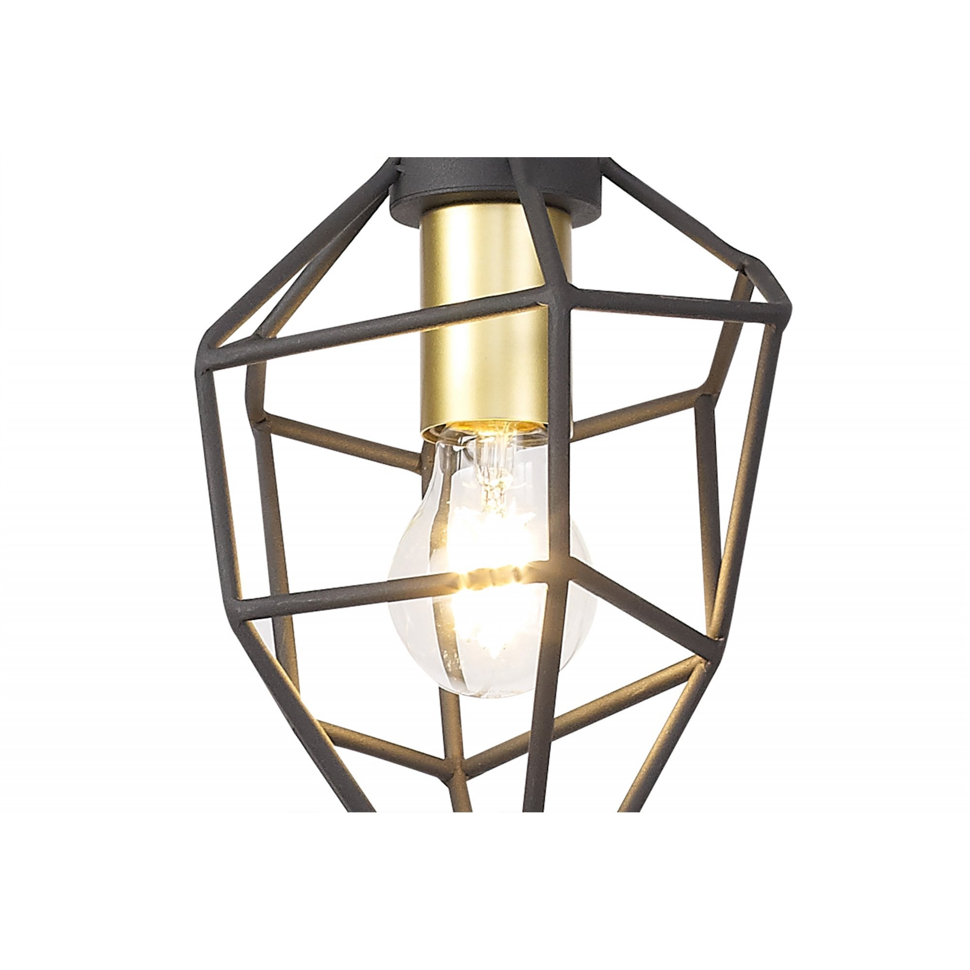 Fabula Austen Small Single Pendant - Painted Gold & Sand Black