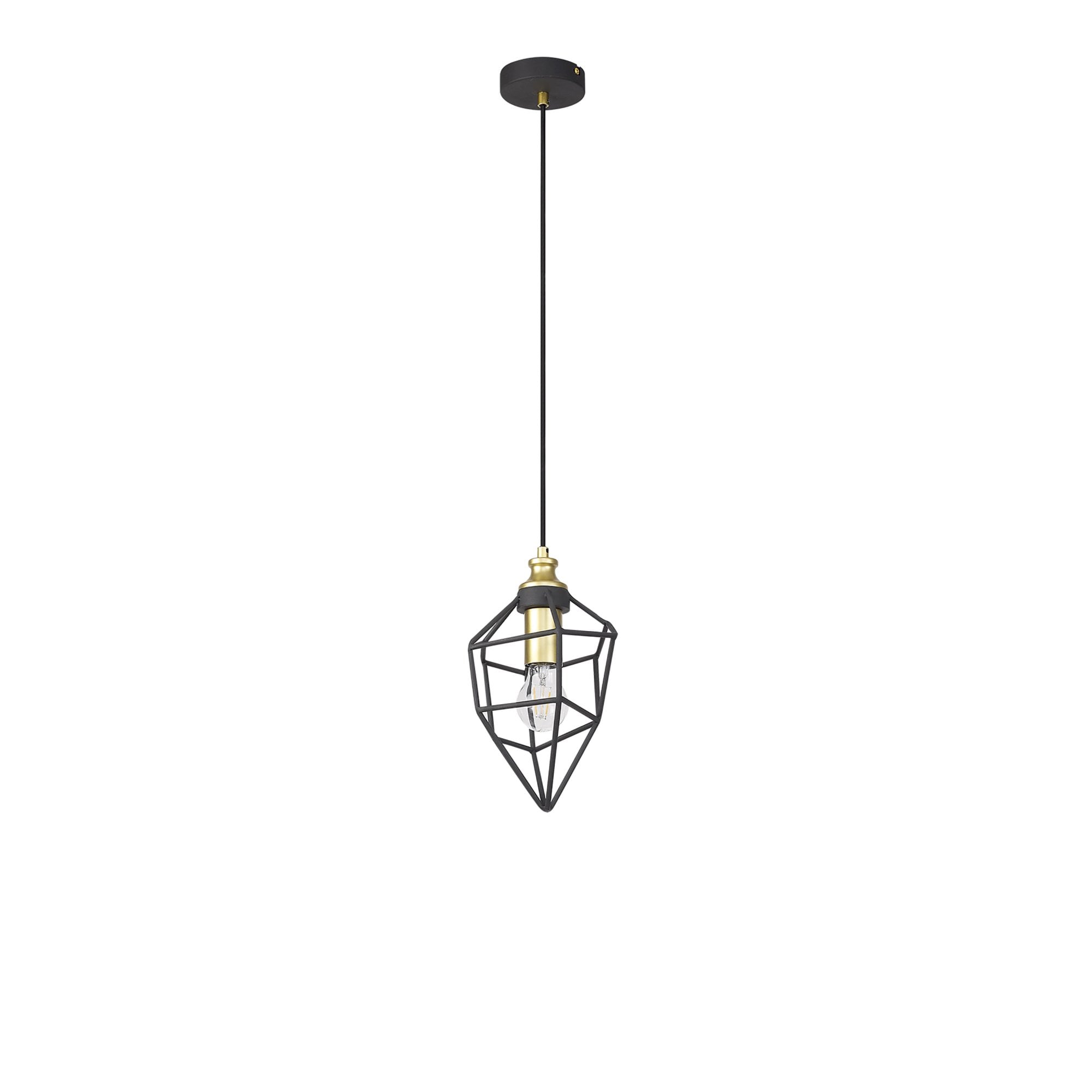 Fabula Austen Small Single Pendant - Painted Gold & Sand Black