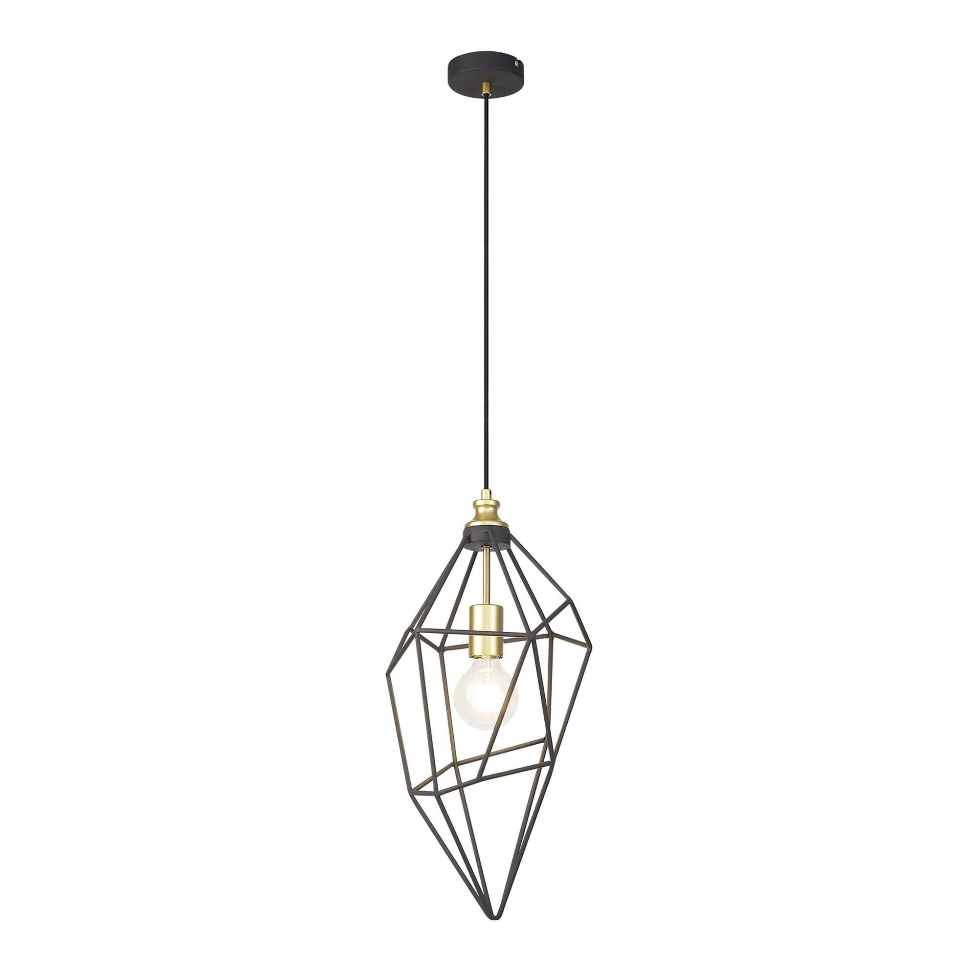 Fabula Austen Large Single Pendant - Painted Gold & Sand Black