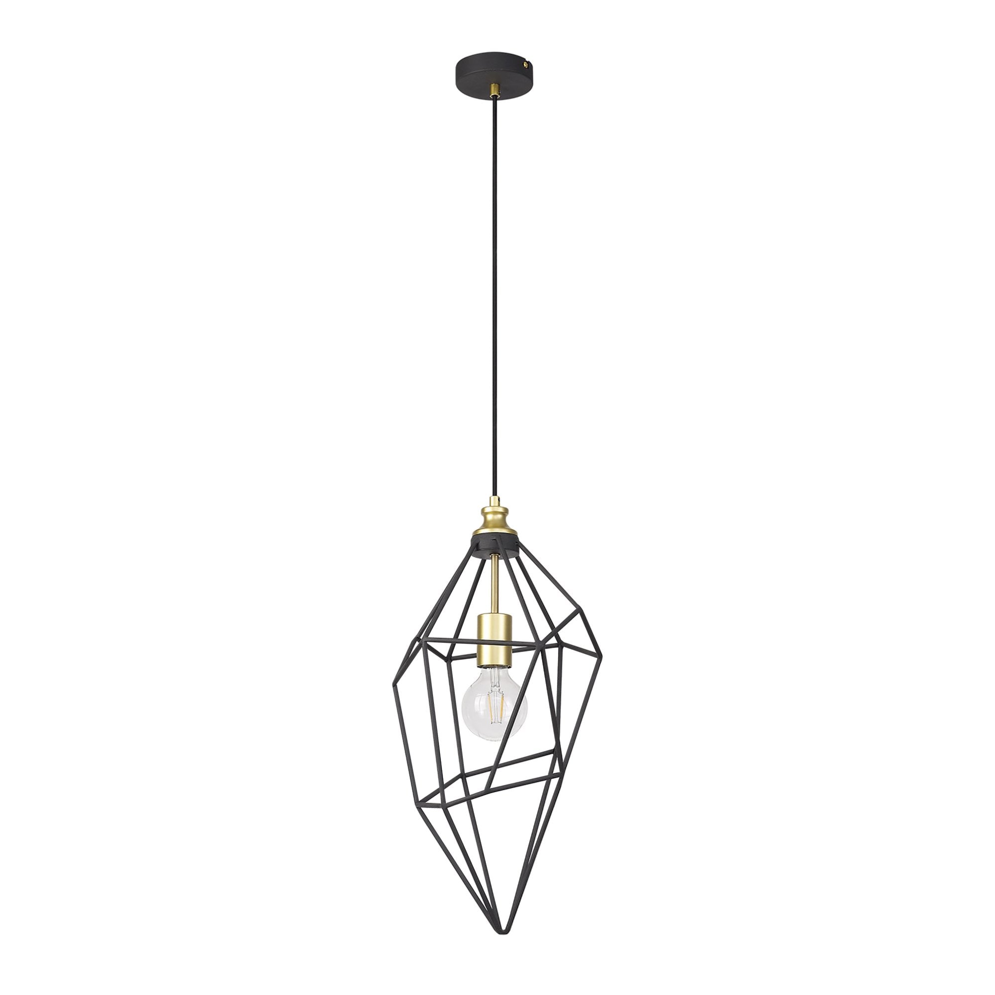Fabula Austen Large Single Pendant - Painted Gold & Sand Black