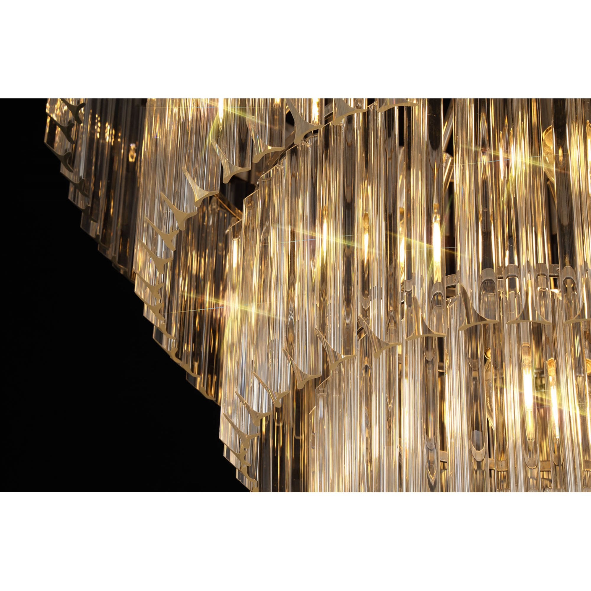 Fabula Cedar 19 Light Pendant - Polished Nickel & Clear Sculpted Glass