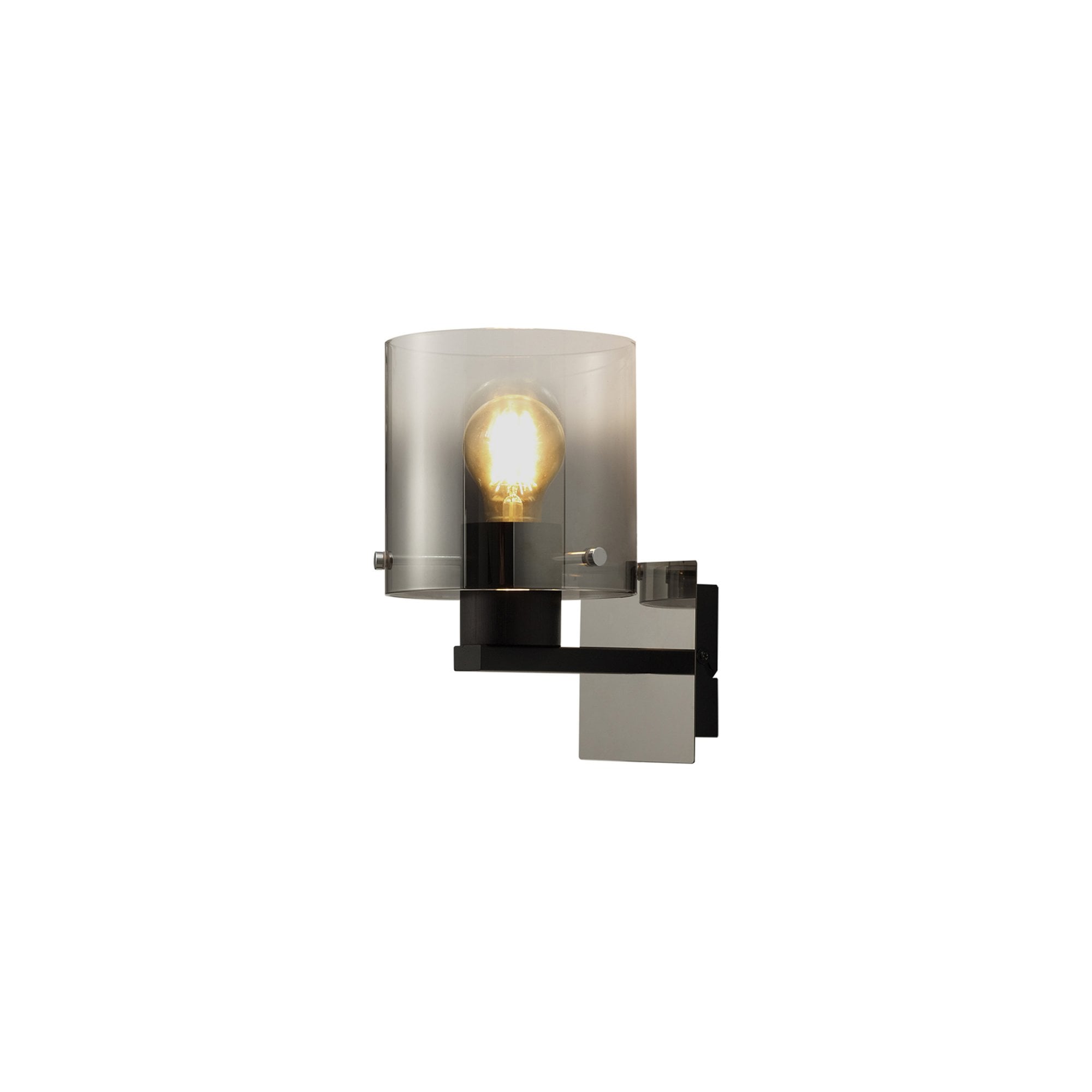 Fabula Kendon Single Wall Lamp - Black & Smoke Fade Glass