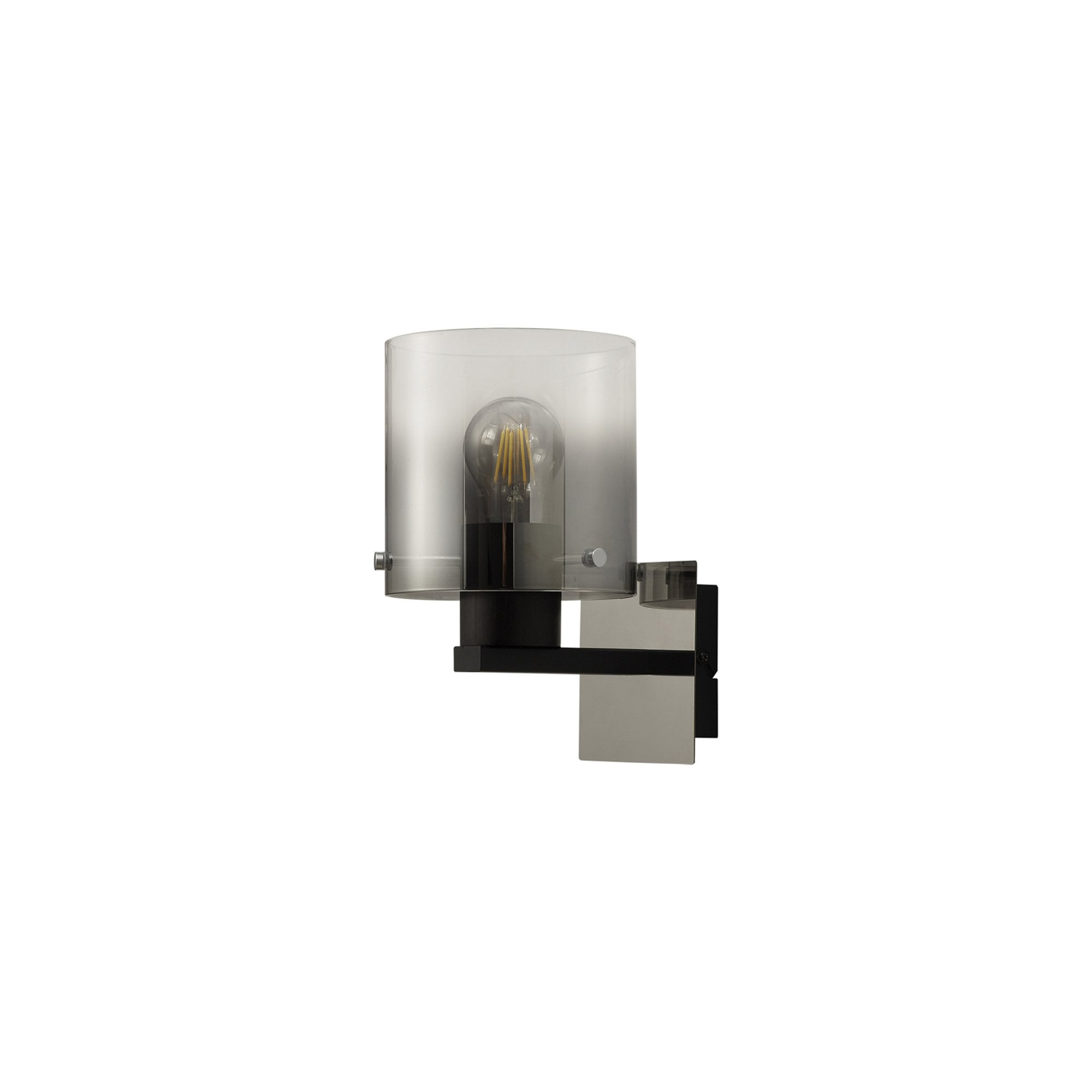 Fabula Kendon Single Wall Lamp - Black & Smoke Fade Glass