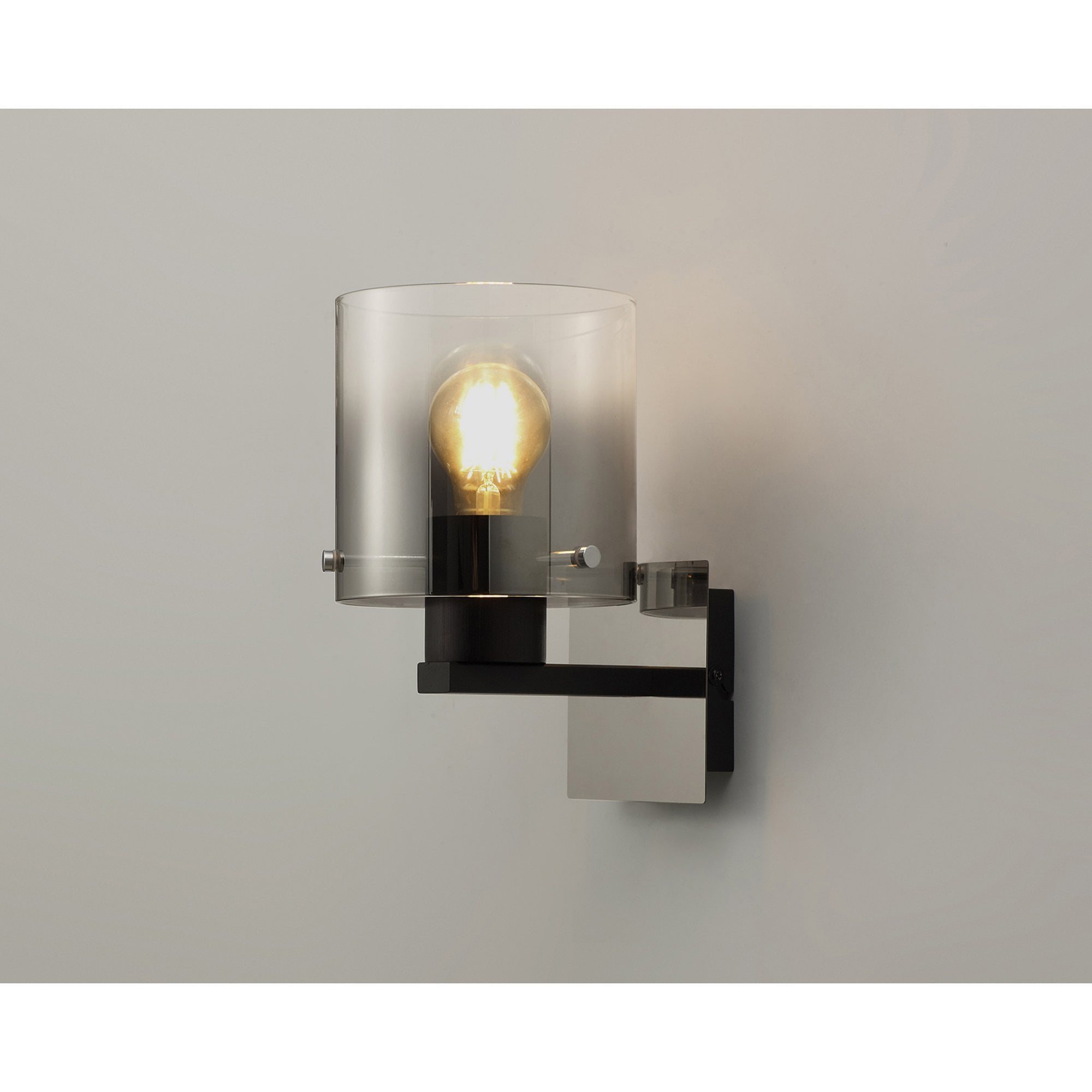 Fabula Kendon Single Wall Lamp - Black & Smoke Fade Glass