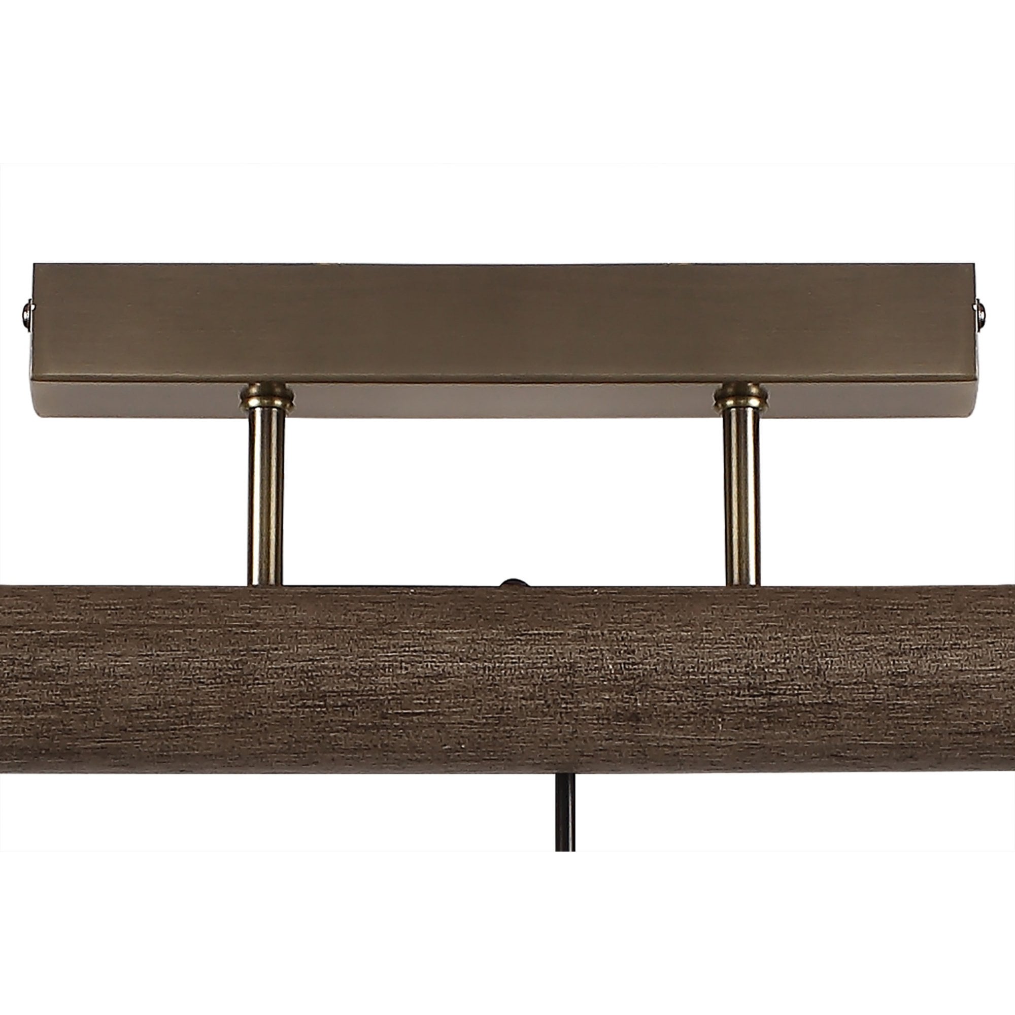 Fabula York 3 Light Flush Light - Medium Oak & Antique Brass