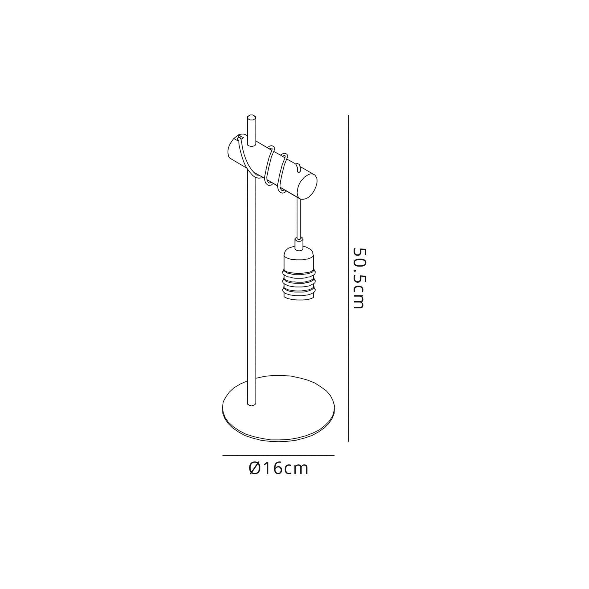 Fabula York Single Table Lamp - Medium Oak & Antique Brass