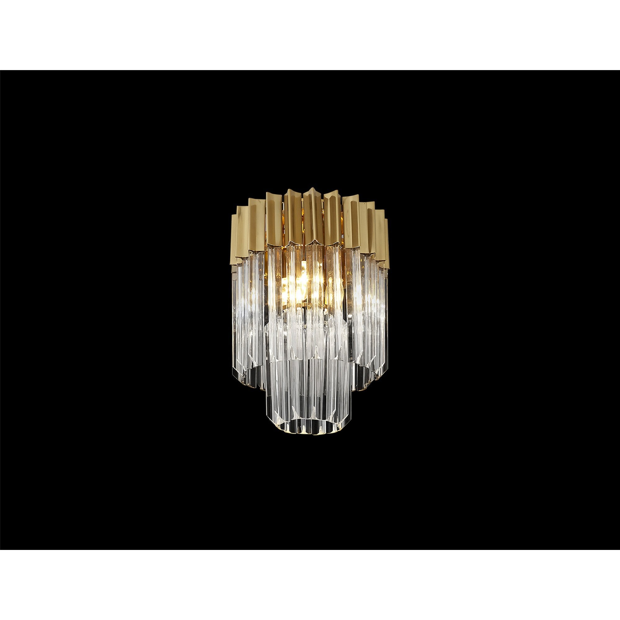 Fabula Cedar 3 Light Flush Light - Brass & Clear Sculpted Glass