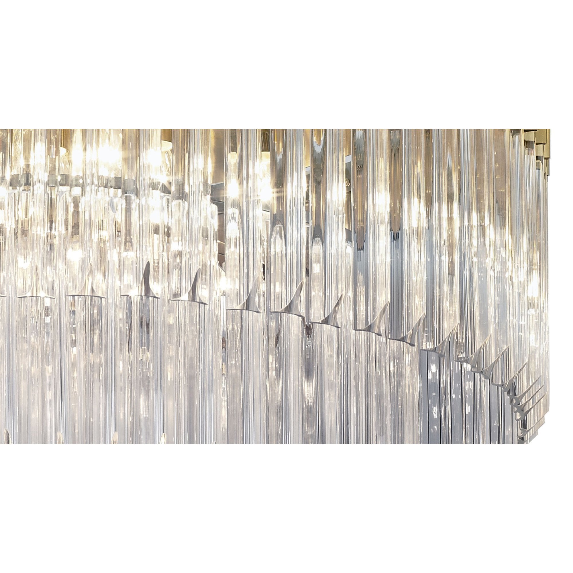 Fabula Cedar 12 Light Flush Light - Brass & Clear Sculpted Glass