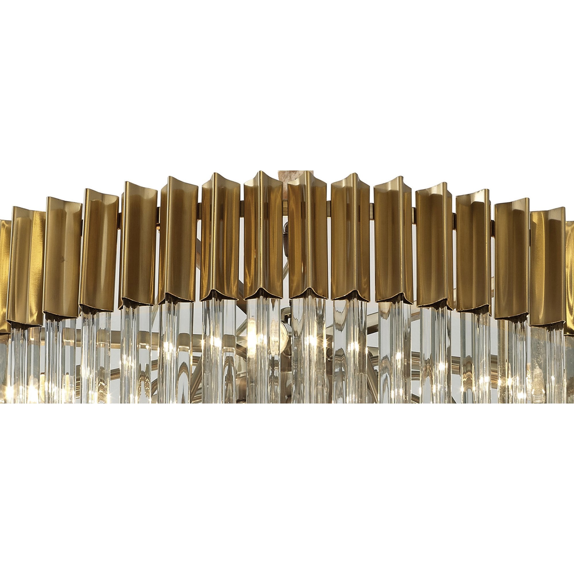 Fabula Cedar 19 Light Pendant - Brass & Clear Sculpted Glass