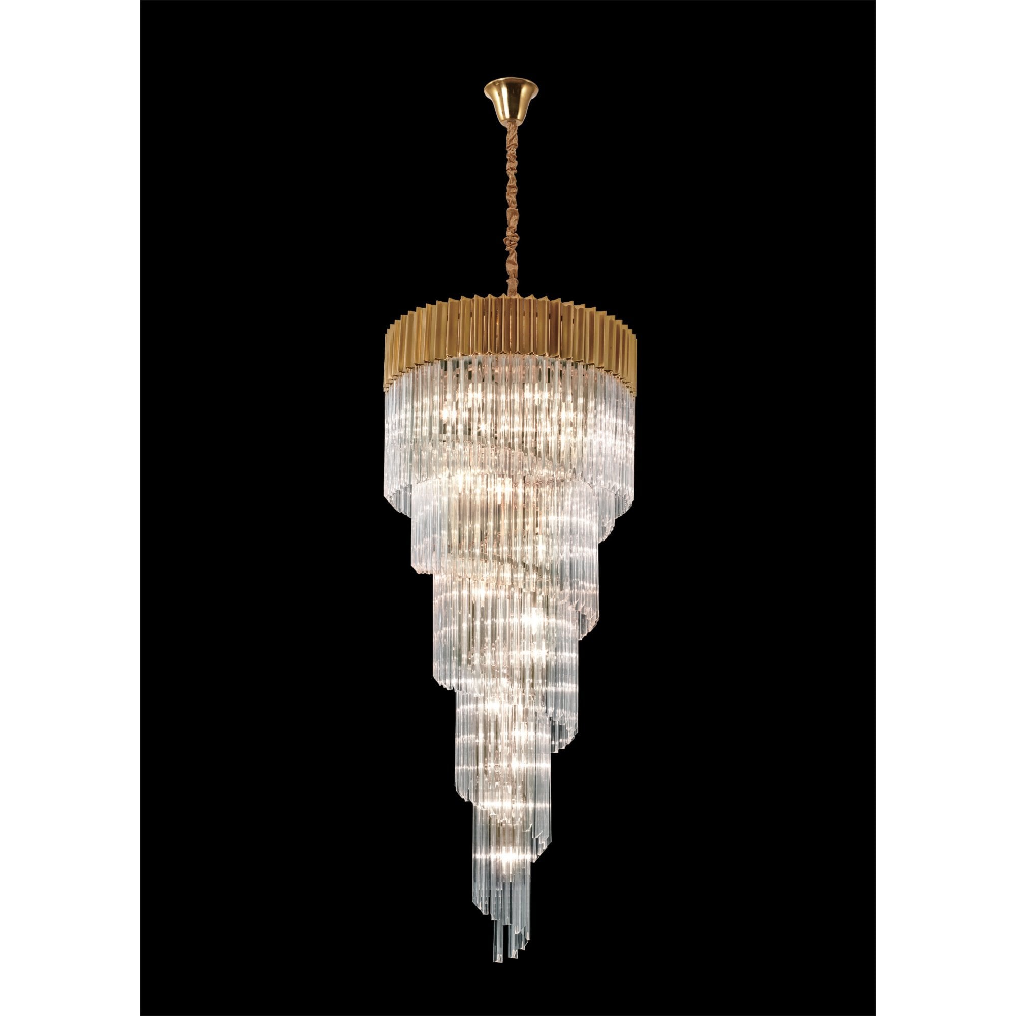 Fabula Cedar 23 Light Pendant - Brass & Clear Sculpted Glass