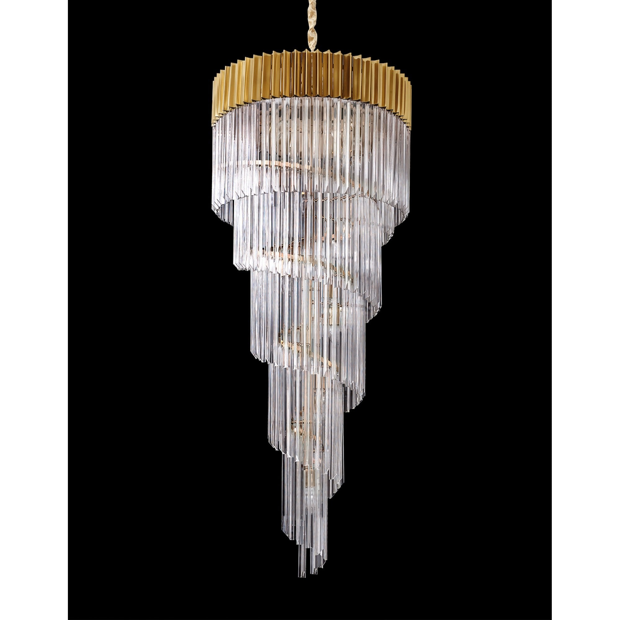 Fabula Cedar 23 Light Pendant - Brass & Clear Sculpted Glass