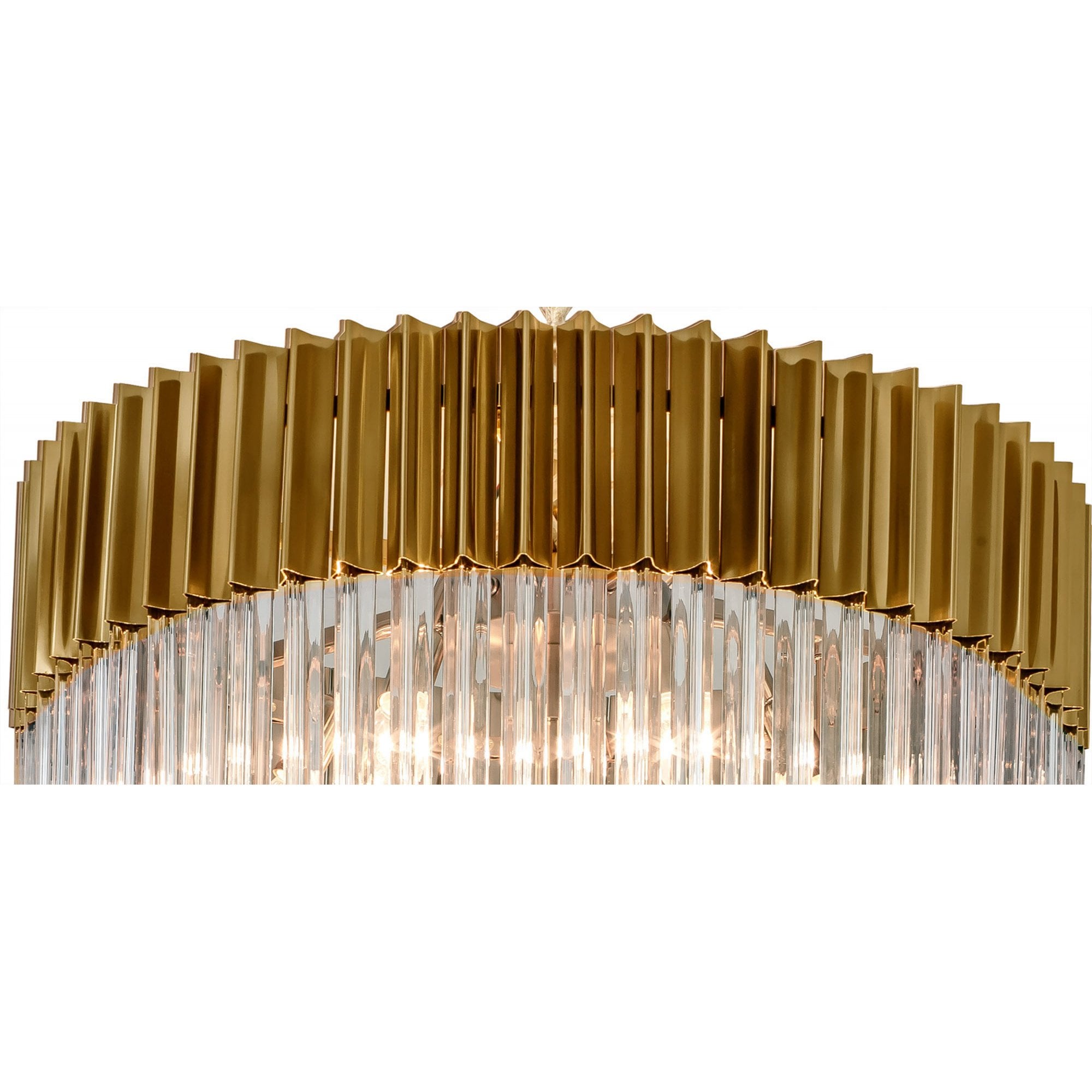 Fabula Cedar 23 Light Pendant - Brass & Clear Sculpted Glass