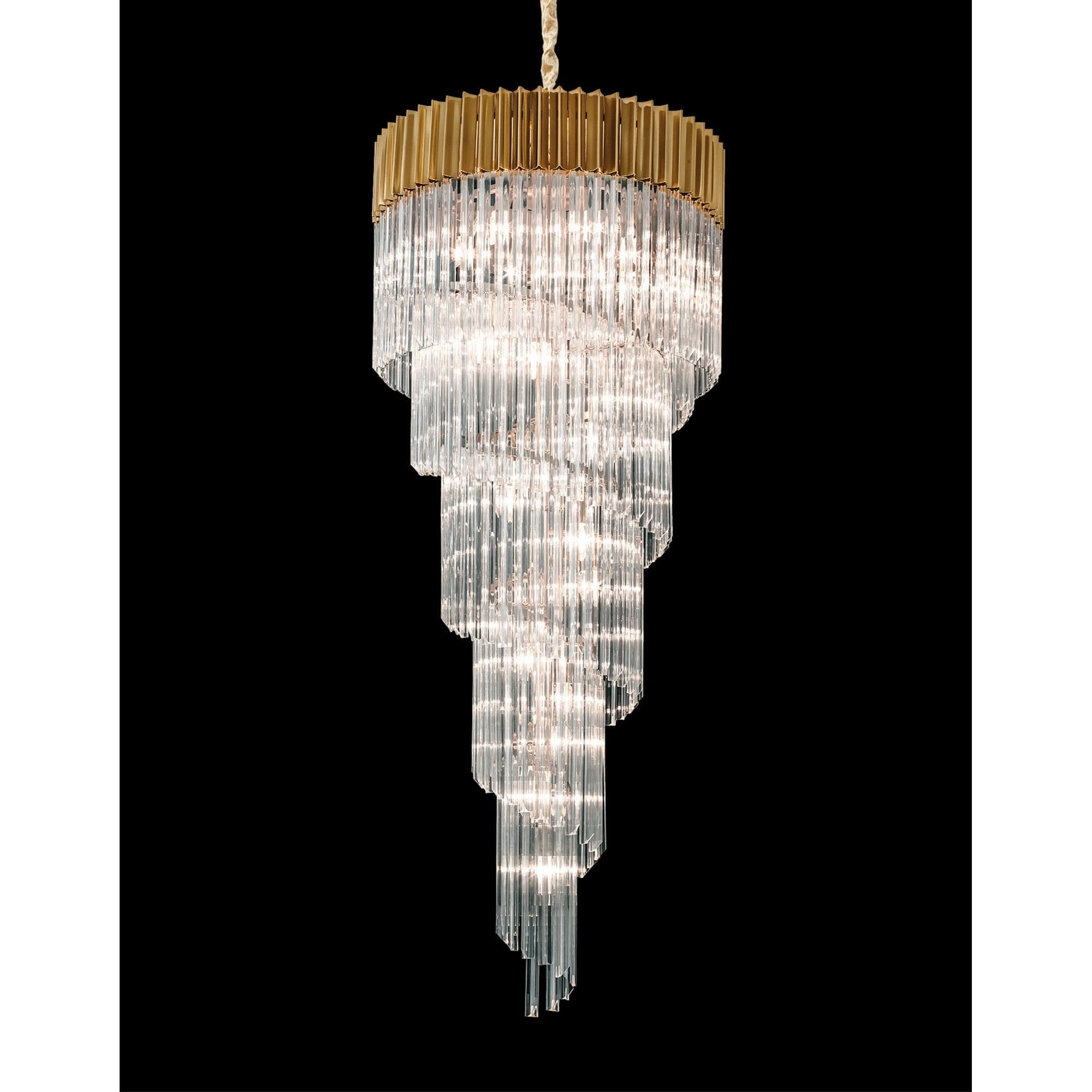 Fabula Cedar 23 Light Pendant - Brass & Clear Sculpted Glass