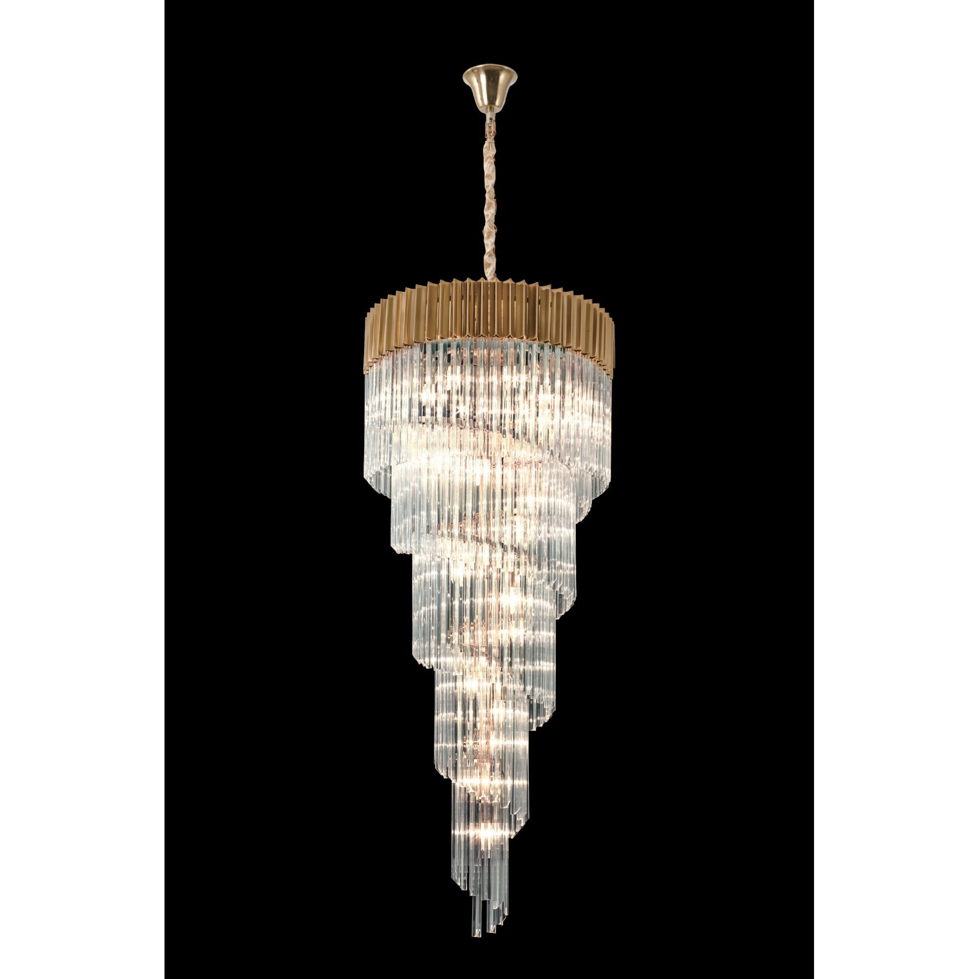 Fabula Cedar 31 Light Pendant - Brass & Clear Sculpted Glass
