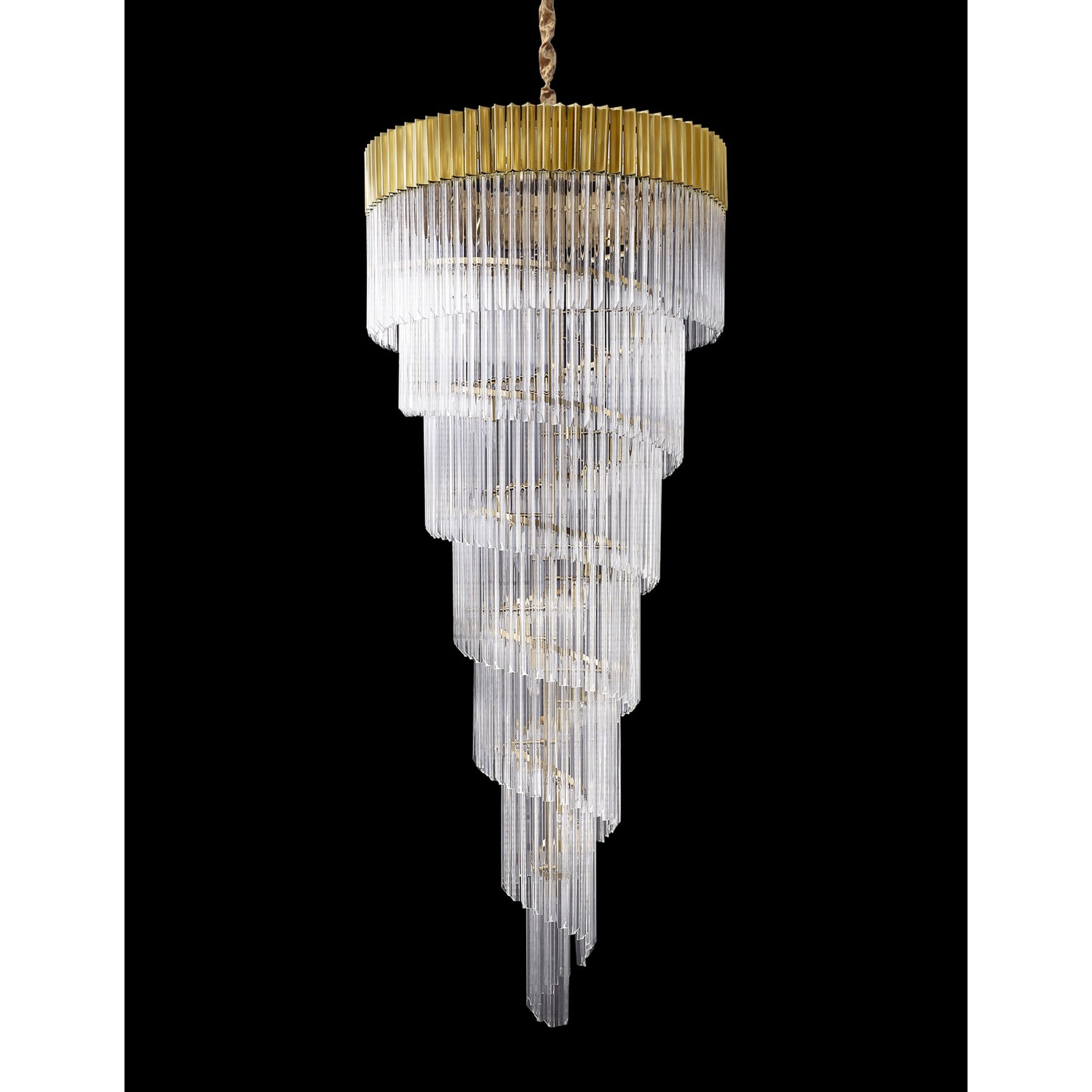 Fabula Cedar 31 Light Pendant - Brass & Clear Sculpted Glass