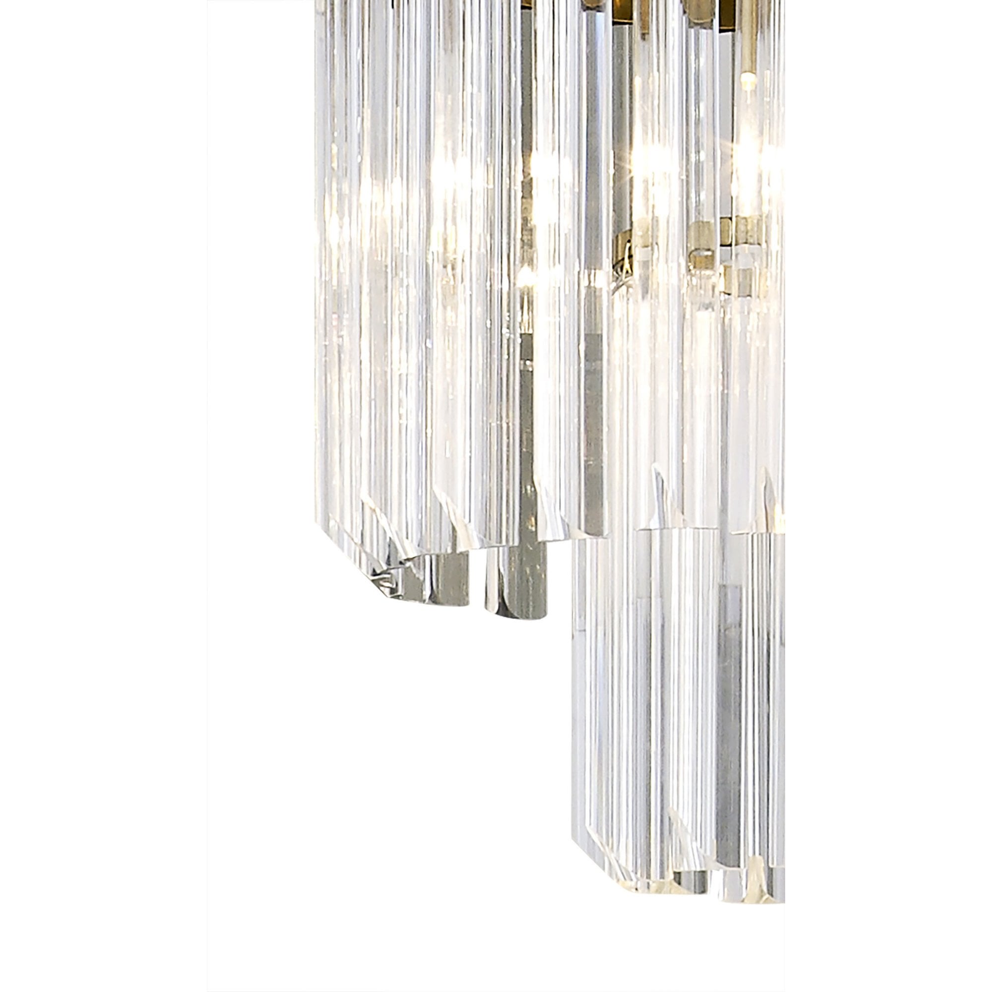 Fabula Cedar 5 Light Rectangular Pendant - Brass & Clear Sculpted Glass
