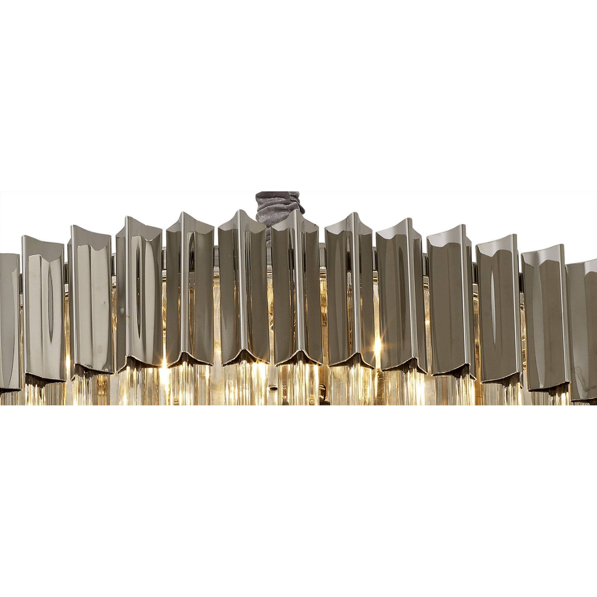 Fabula Cedar 12 Light Pendant - Polished Nickel & Clear Sculpted Glass