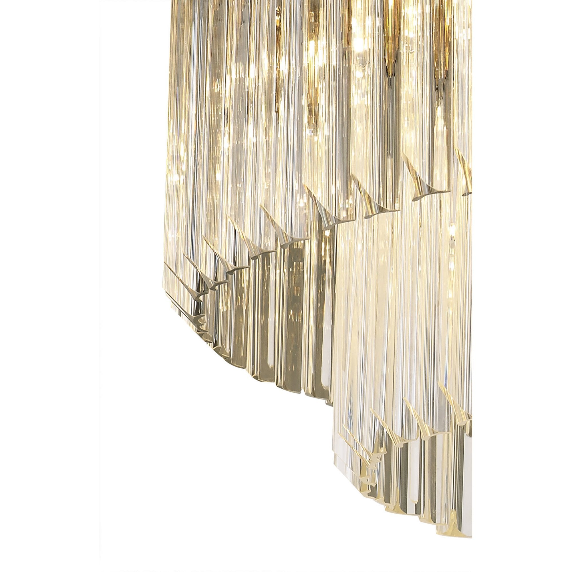 Fabula Cedar 12 Light Pendant - Polished Nickel & Clear Sculpted Glass