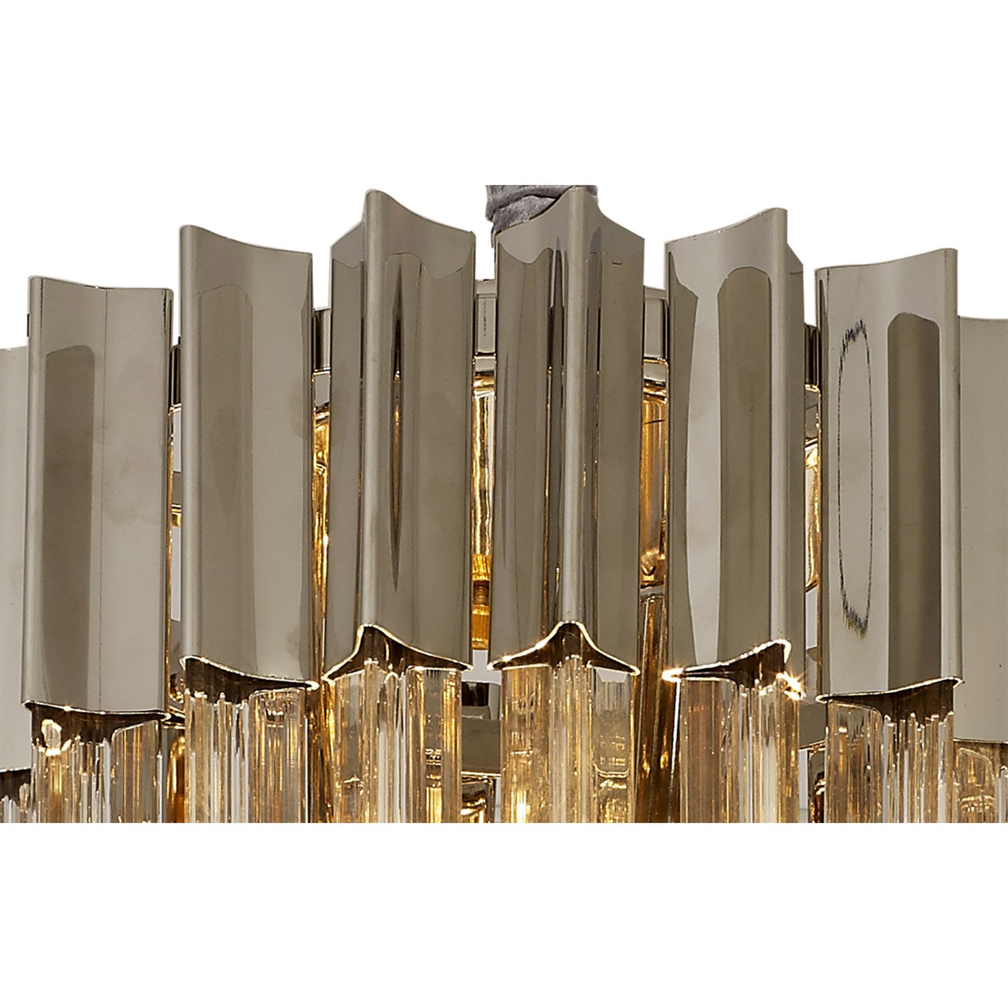 Fabula Cedar 4 Light Pendant - Polished Nickel & Clear Sculpted Glass
