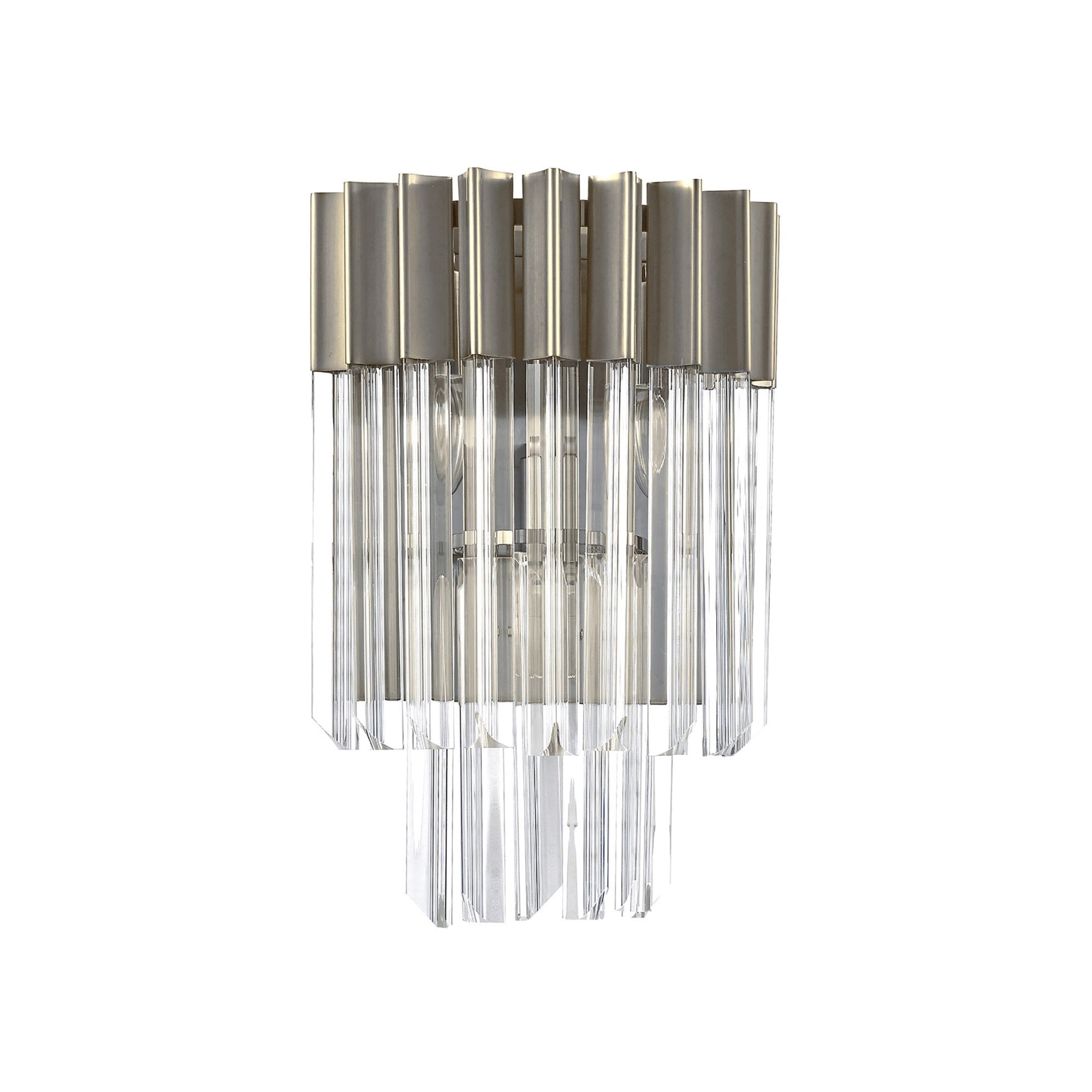 Fabula Cedar 3 Light Wall Light - Polished Nickel & Clear Sculpted Glass