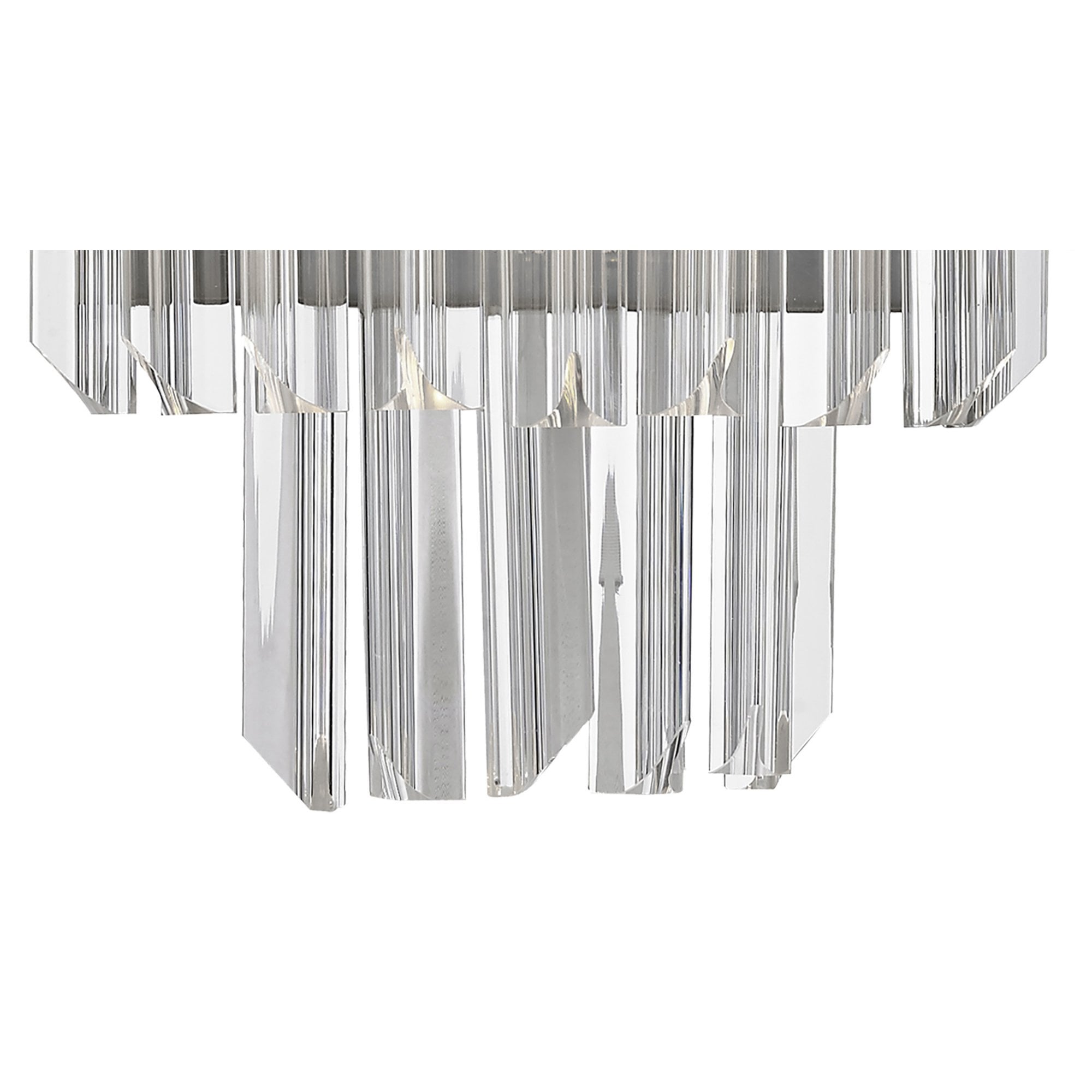 Fabula Cedar 3 Light Wall Light - Polished Nickel & Clear Sculpted Glass