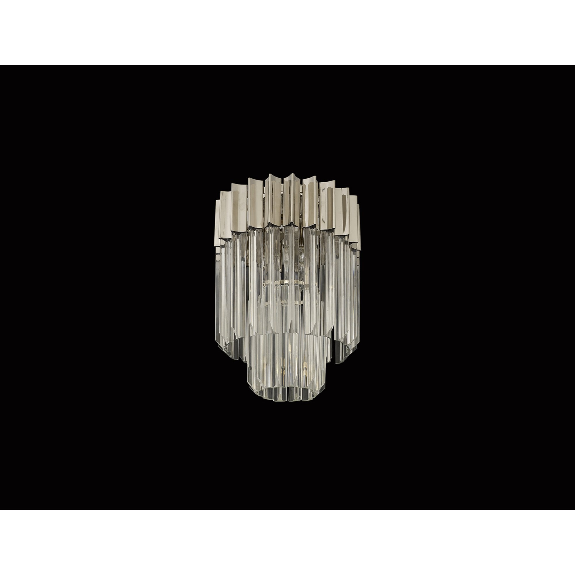 Fabula Cedar 3 Light Flush Light - Polished Nickel & Clear Sculpted Glass