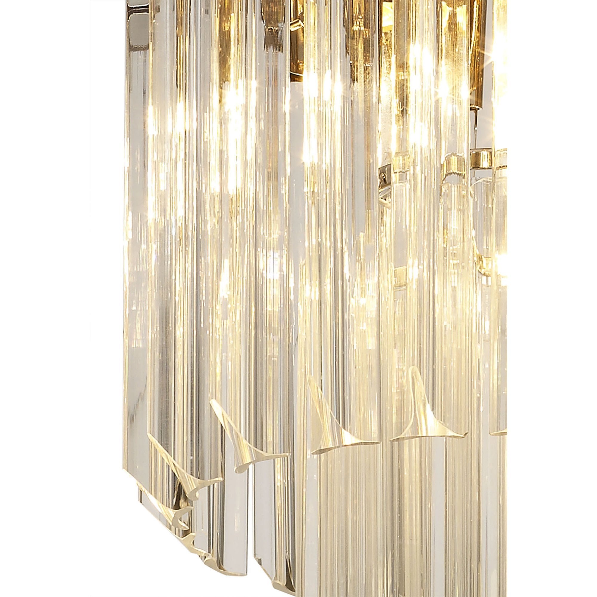 Fabula Cedar 3 Light Flush Light - Polished Nickel & Clear Sculpted Glass