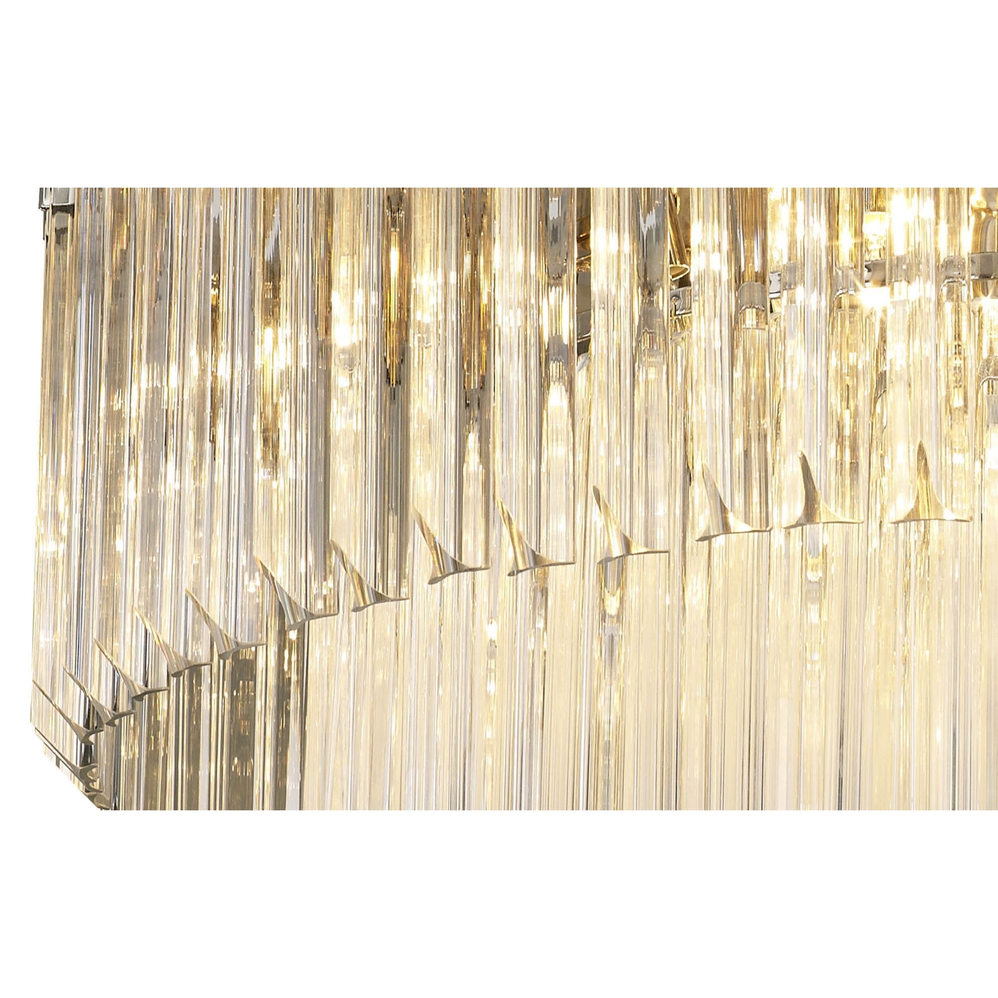 Fabula Cedar 12 Light Flush Light - Polished Nickel & Clear Sculpted Glass