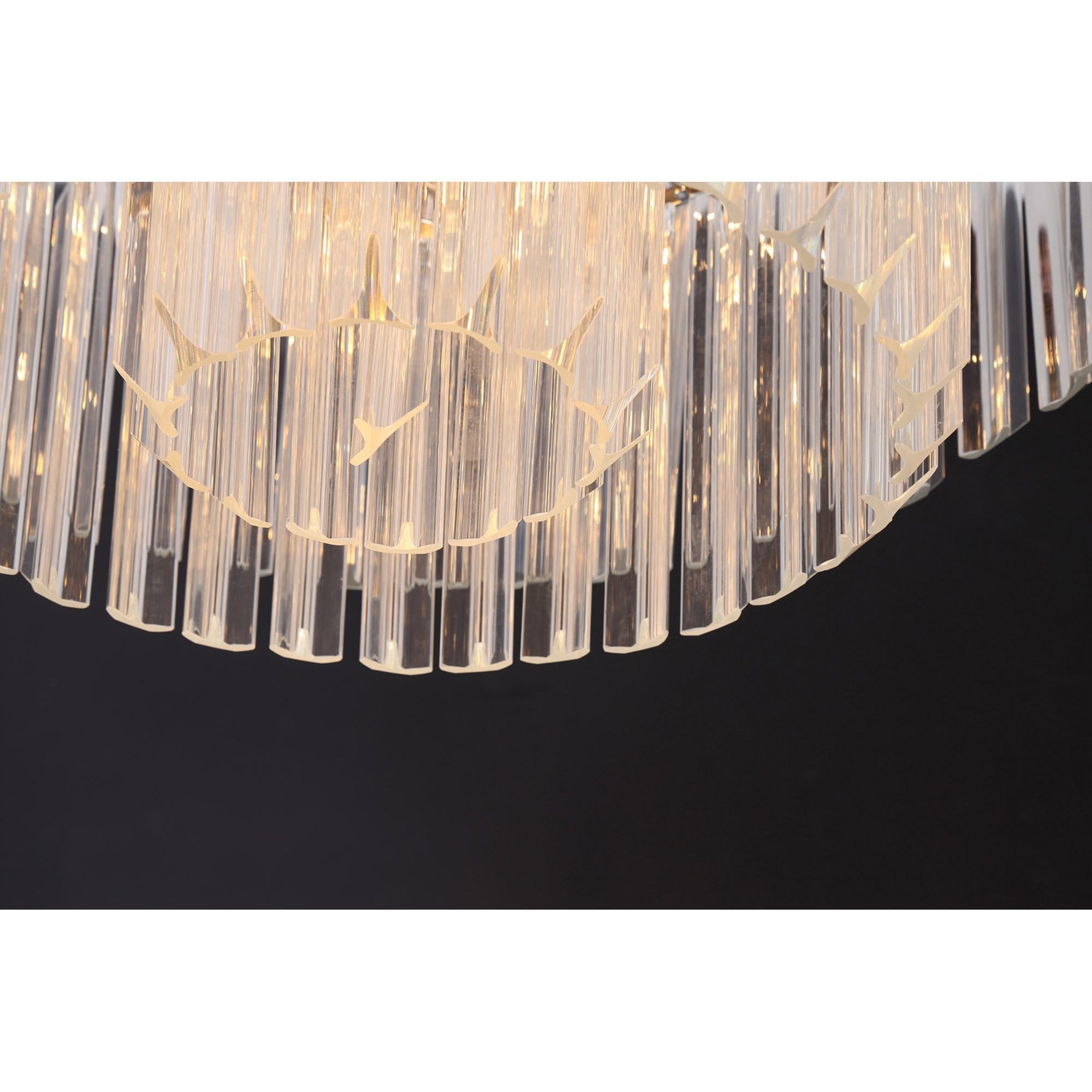 Fabula Cedar 12 Light Flush Light - Polished Nickel & Clear Sculpted Glass