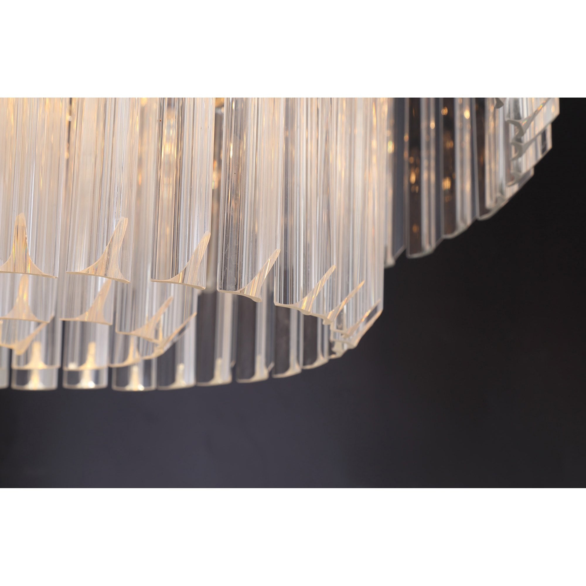 Fabula Cedar 12 Light Flush Light - Polished Nickel & Clear Sculpted Glass