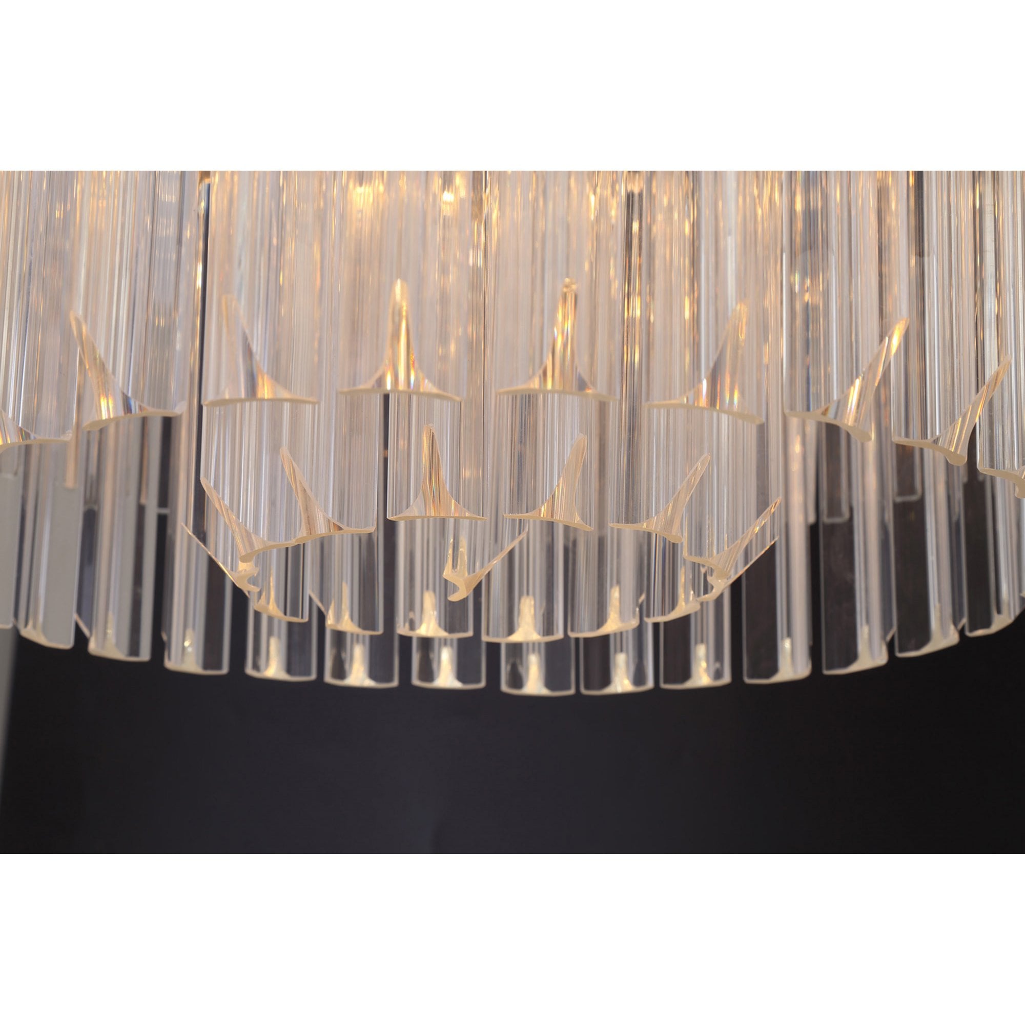 Fabula Cedar 12 Light Flush Light - Polished Nickel & Clear Sculpted Glass