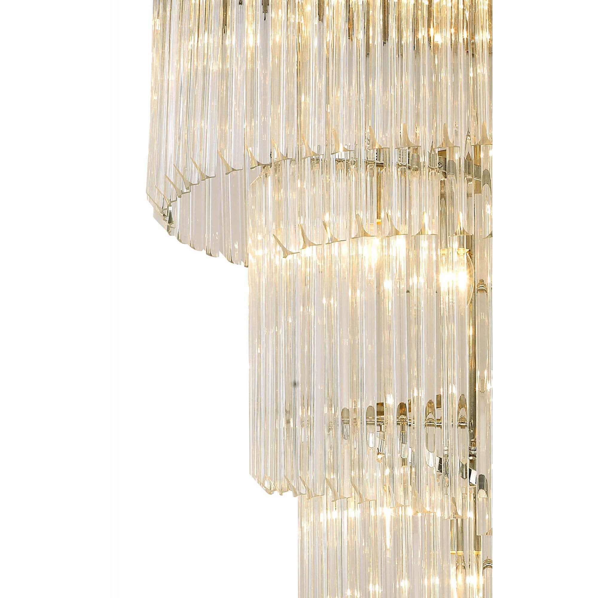 Fabula Cedar 23 Light Pendant - Polished Nickel & Clear Sculpted Glass