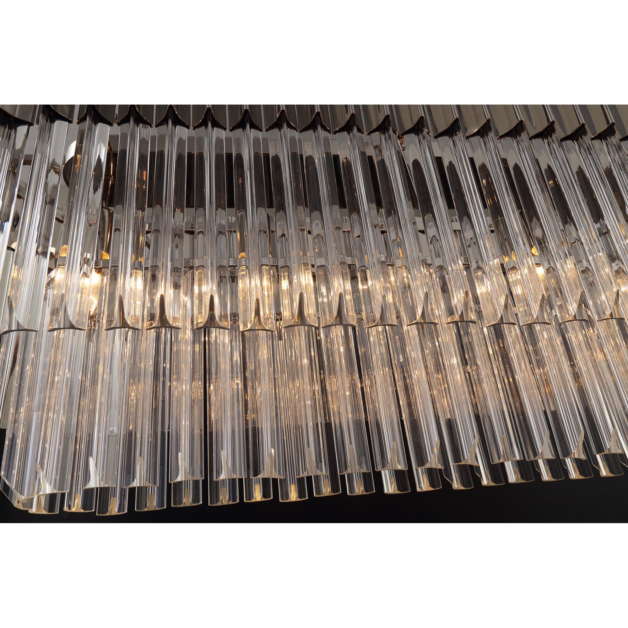 Fabula Cedar 5 Light Rectangular Pendant - Polished Nickel & Clear Sculpted Glass