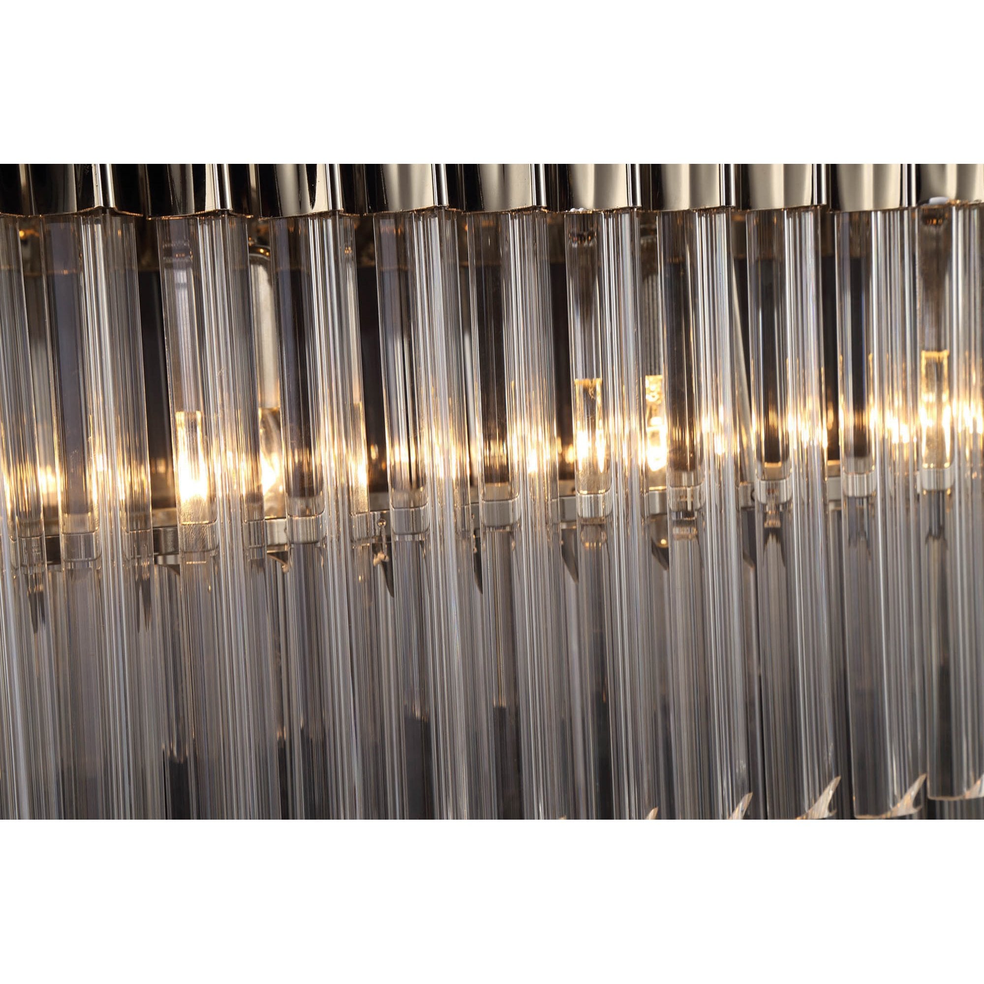 Fabula Cedar 5 Light Rectangular Pendant - Polished Nickel & Clear Sculpted Glass