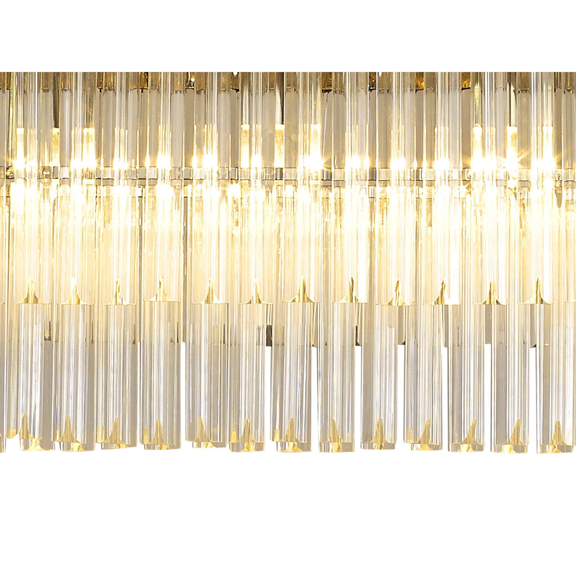 Fabula Cedar 7 Light Rectangular Pendant - Polished Nickel & Clear Sculpted Glass
