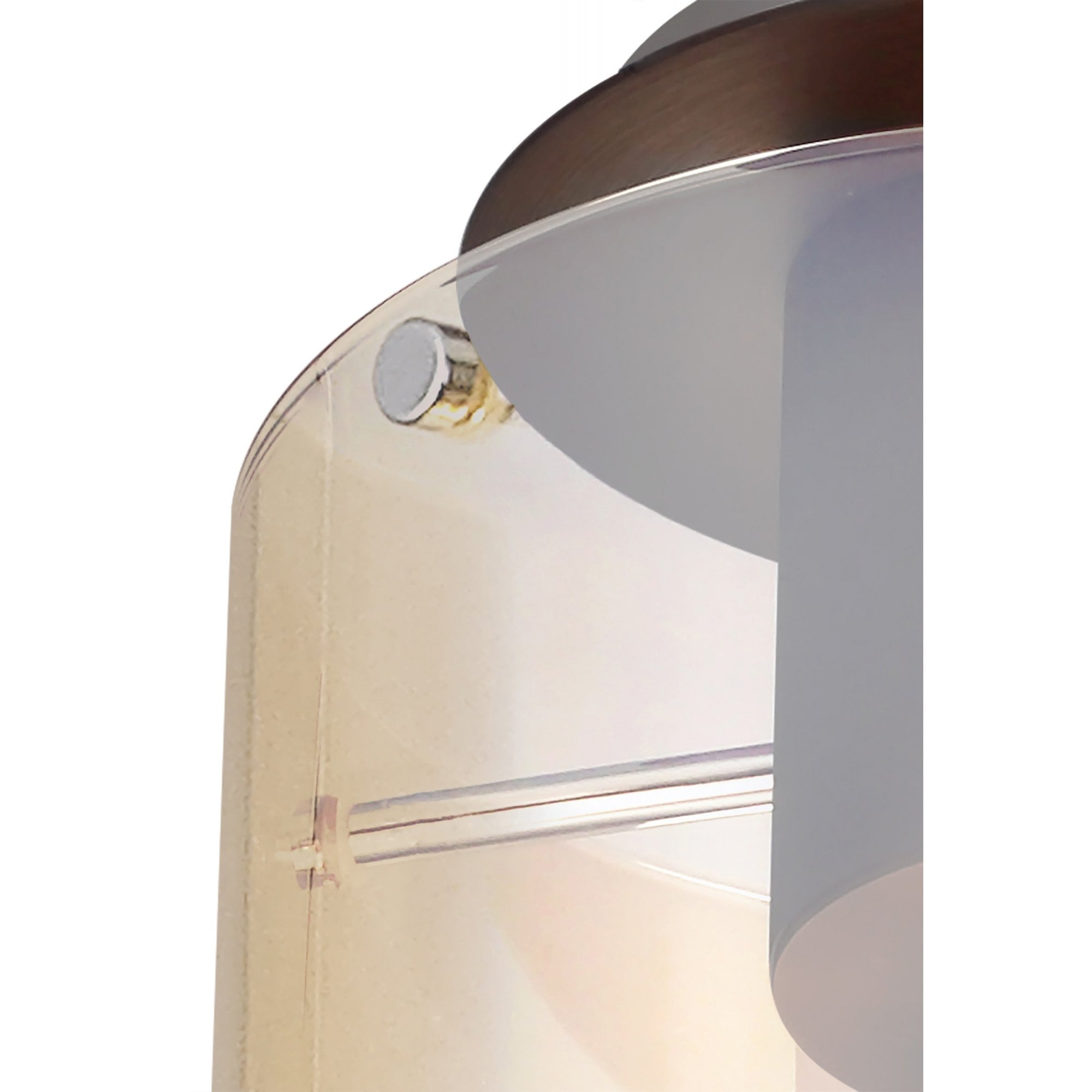 Fabula Kendon Single Round Flush Light - Mocha & Amber Glass