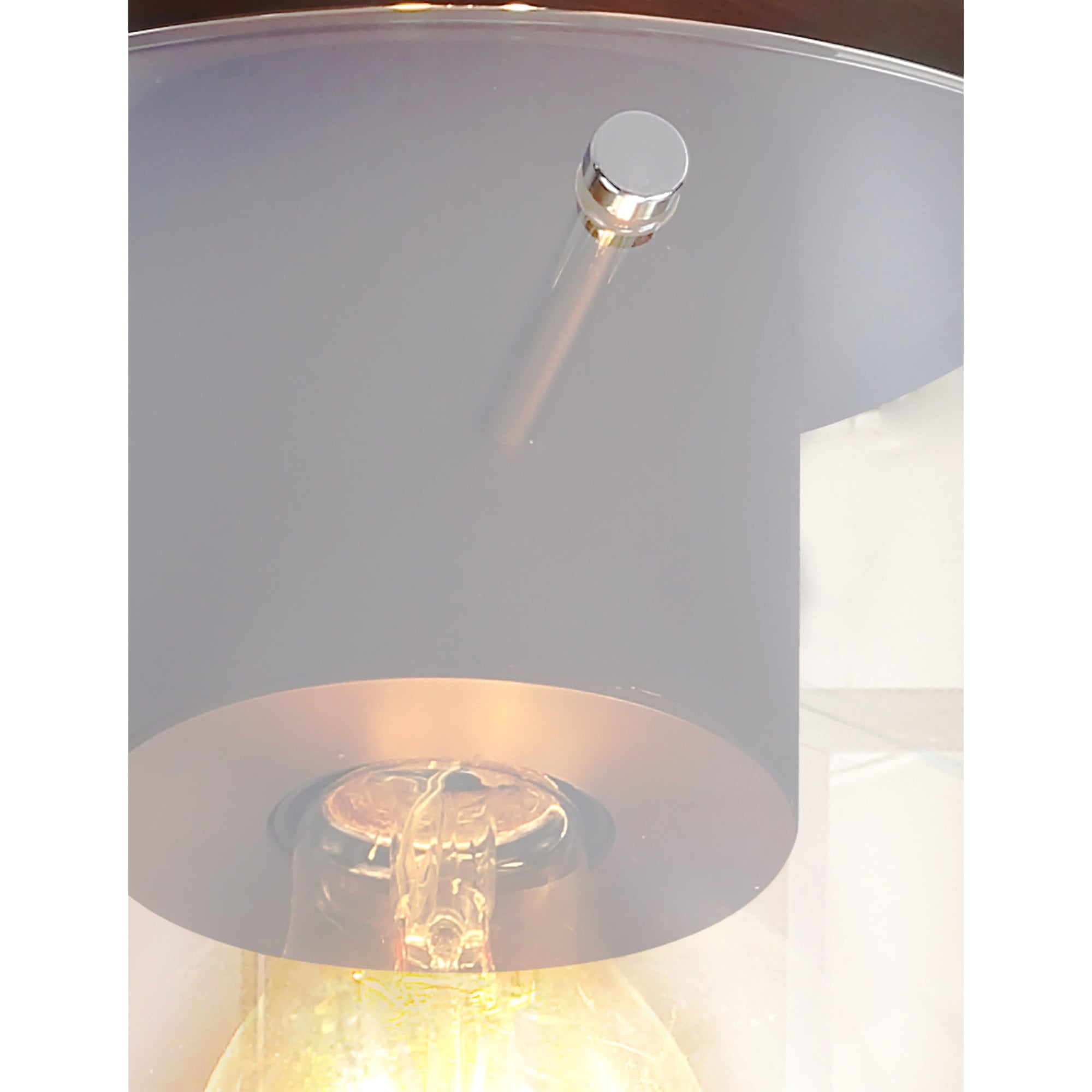 Fabula Kendon Single Round Flush Light - Mocha & Amber Glass