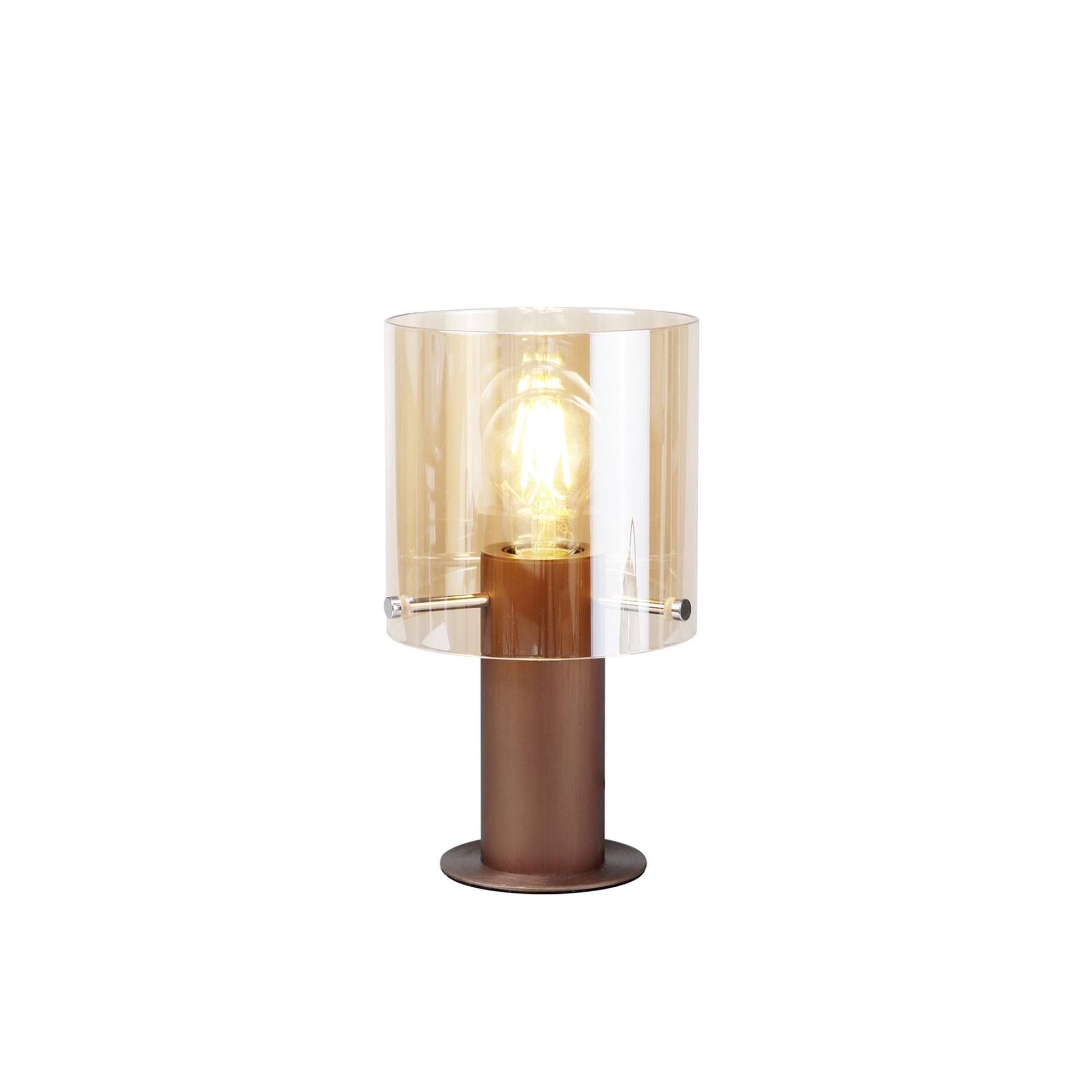 Fabula Kendon Single Table Lamp - Mocha & Amber Glass