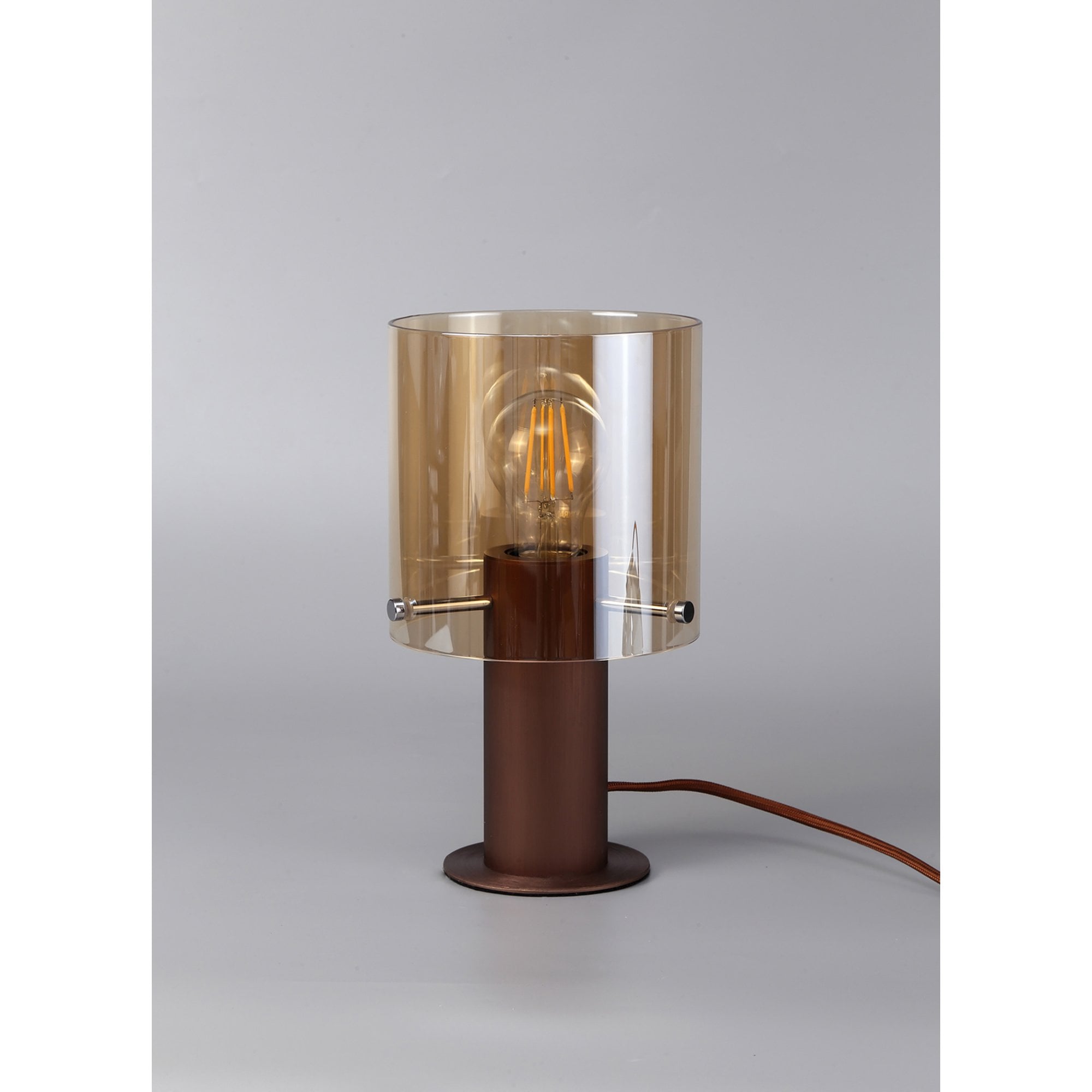 Fabula Kendon Single Table Lamp - Mocha & Amber Glass