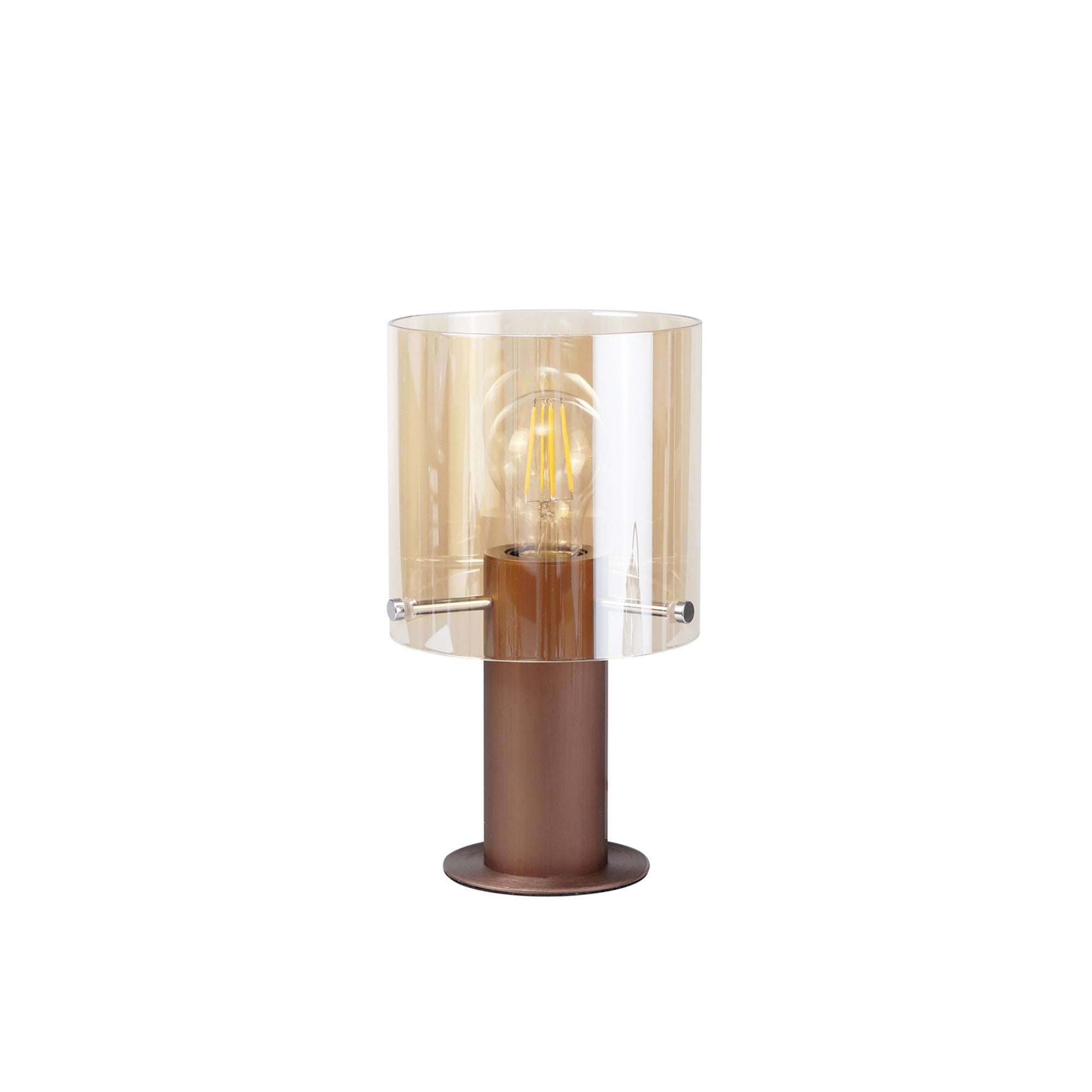 Fabula Kendon Single Table Lamp - Mocha & Amber Glass