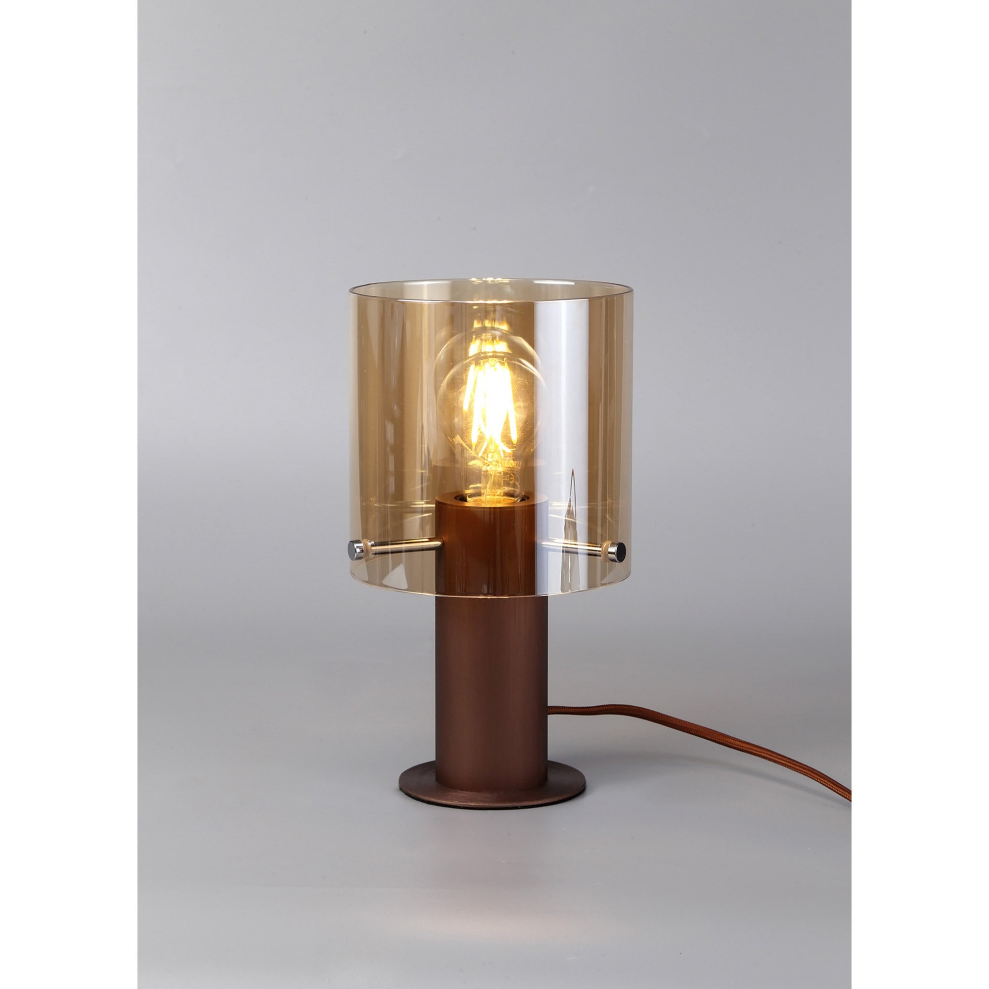 Fabula Kendon Single Table Lamp - Mocha & Amber Glass