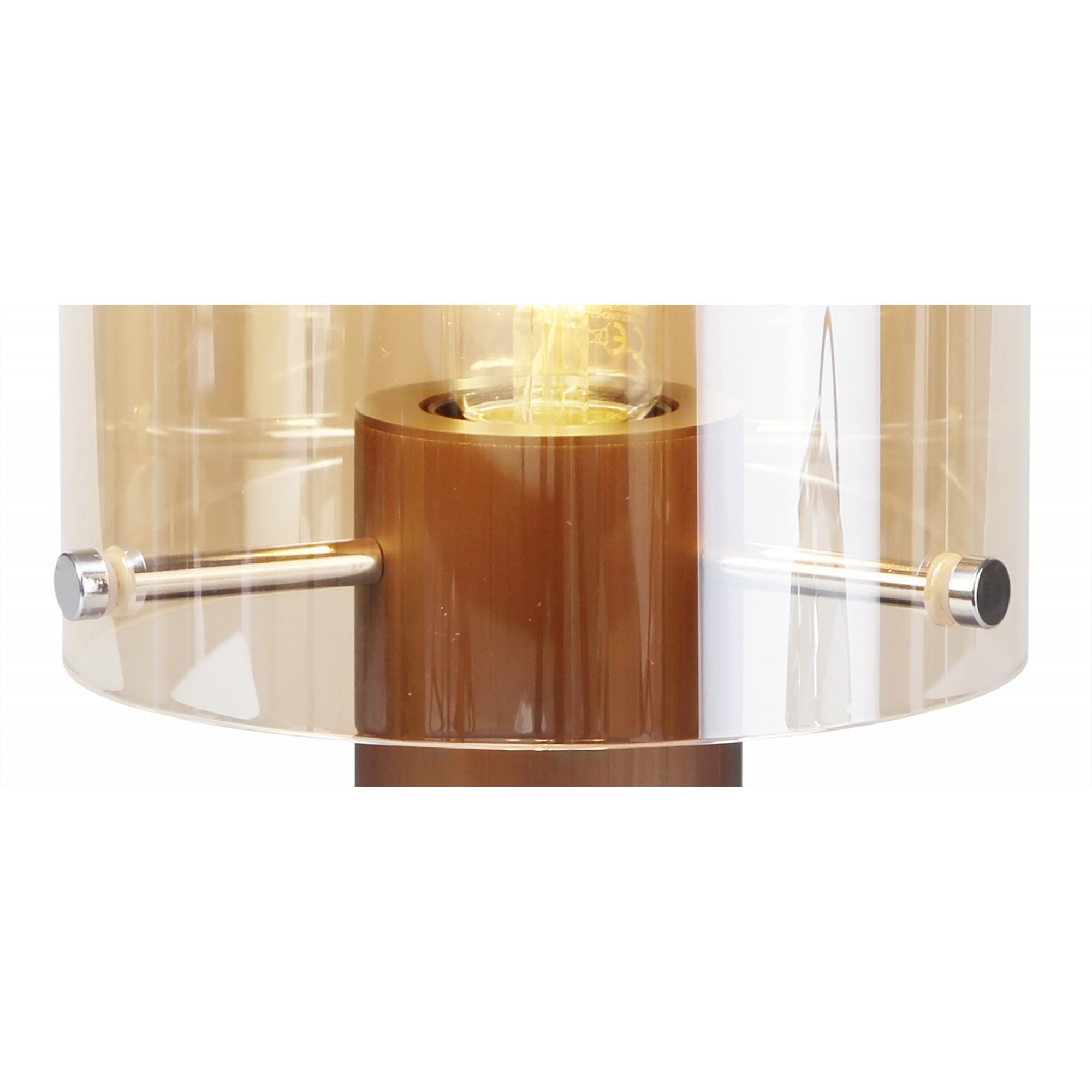 Fabula Kendon Single Table Lamp - Mocha & Amber Glass