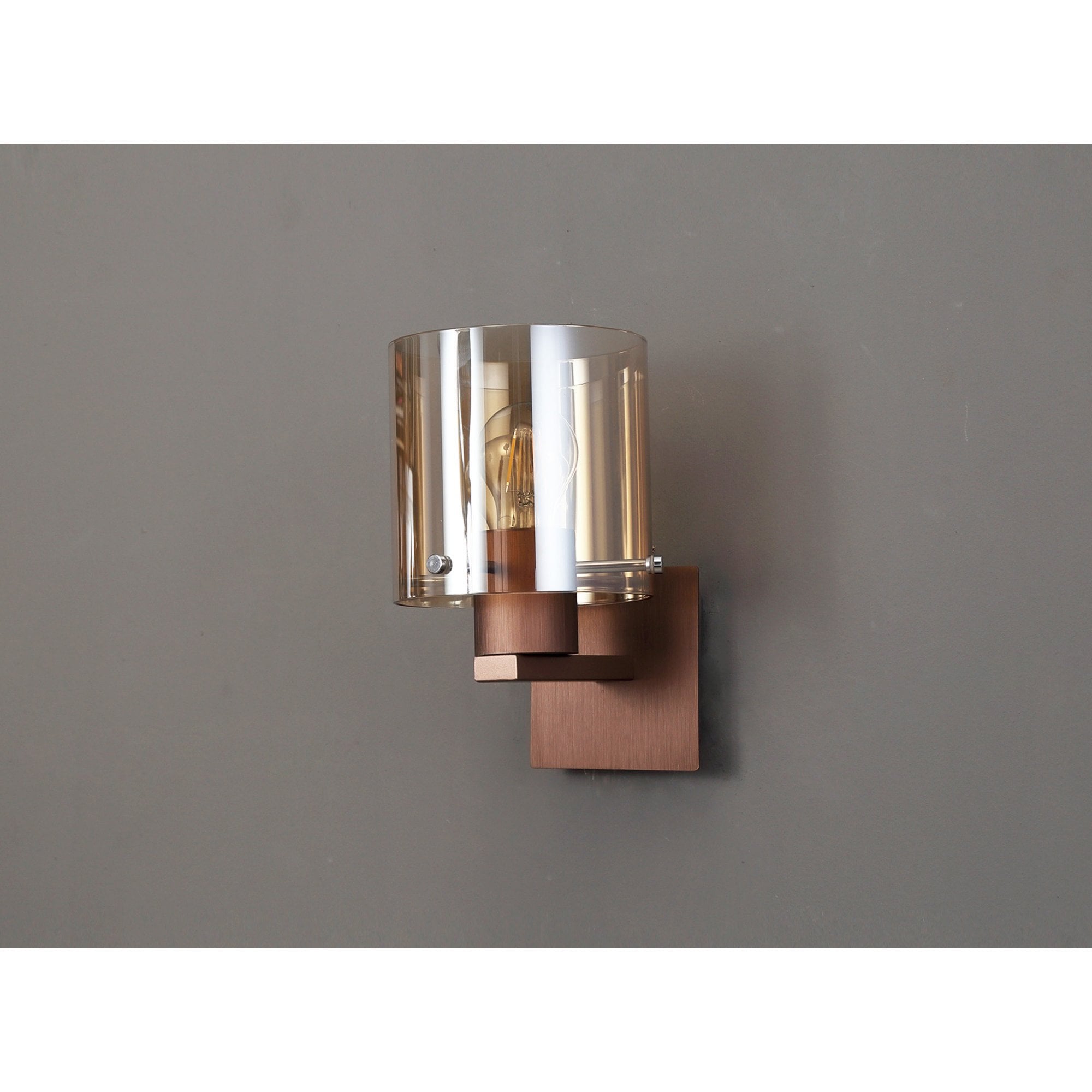 Fabula Kendon Single Wall Lamp - Mocha & Amber Glass