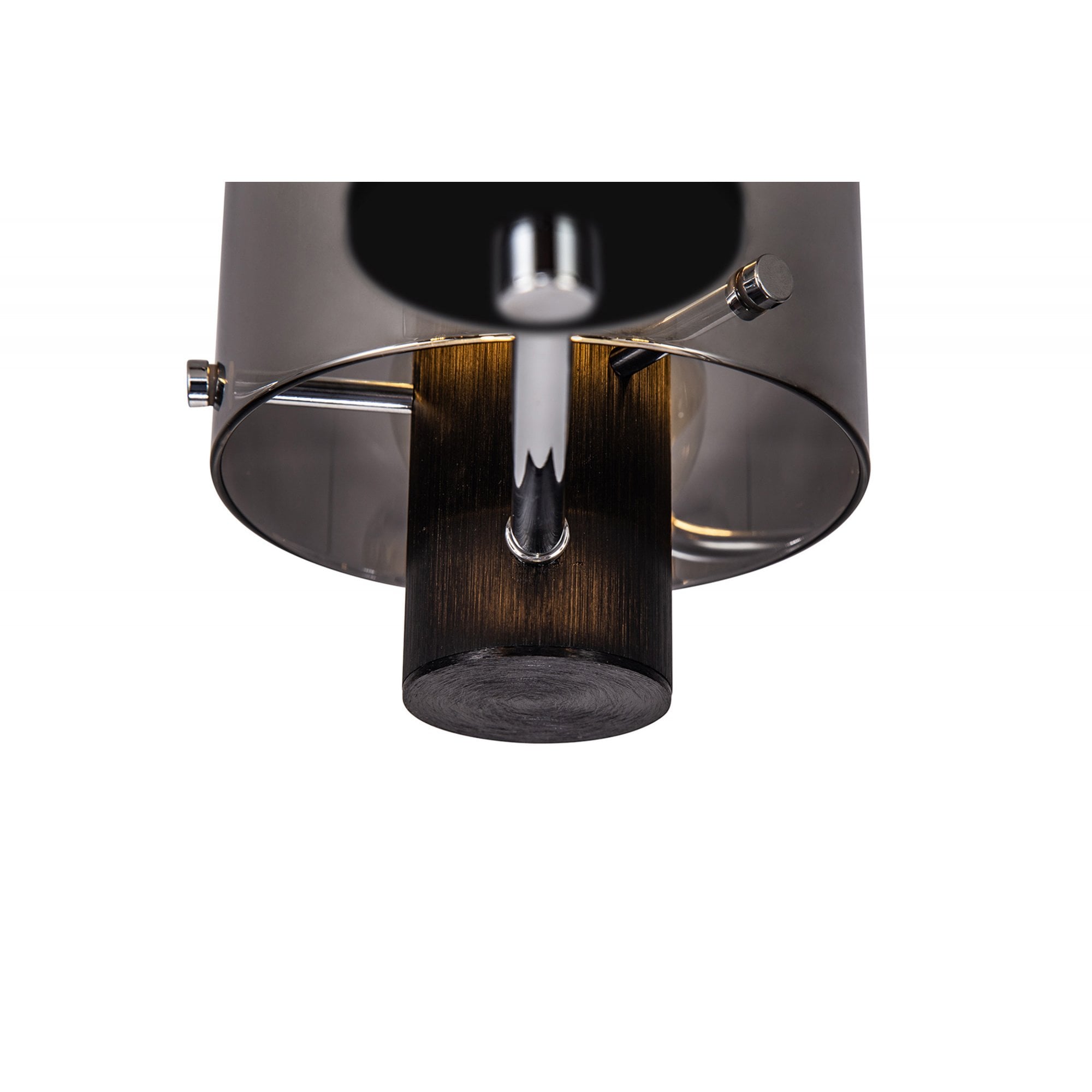 Fabula Kendon 3 Light Semi-Flush Light - Black & Smoke Fade Glass