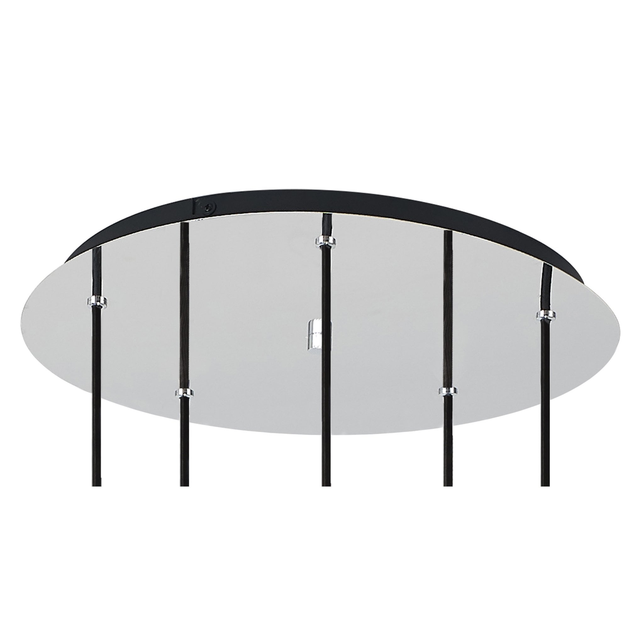 Fabula Kingfisher Adjustable 5 Light Round Pendant - Black & Smoke Fade Glass