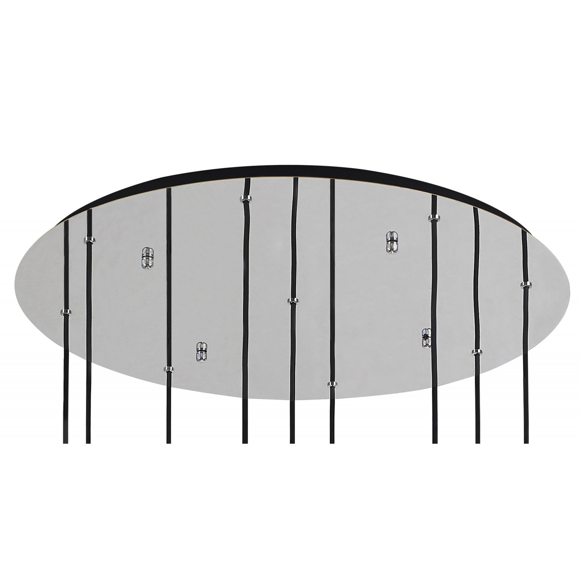 Fabula Kingfisher Adjustable 9 Light Round Pendant - Black & Smoke Fade Glass