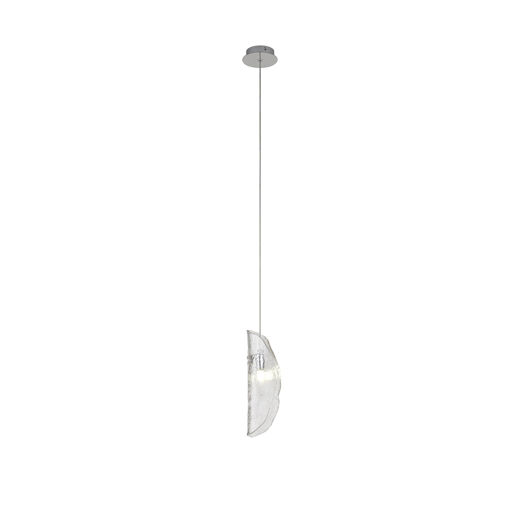 Fabula Chandos Single Pendant - Polished Chrome & Clear Glass