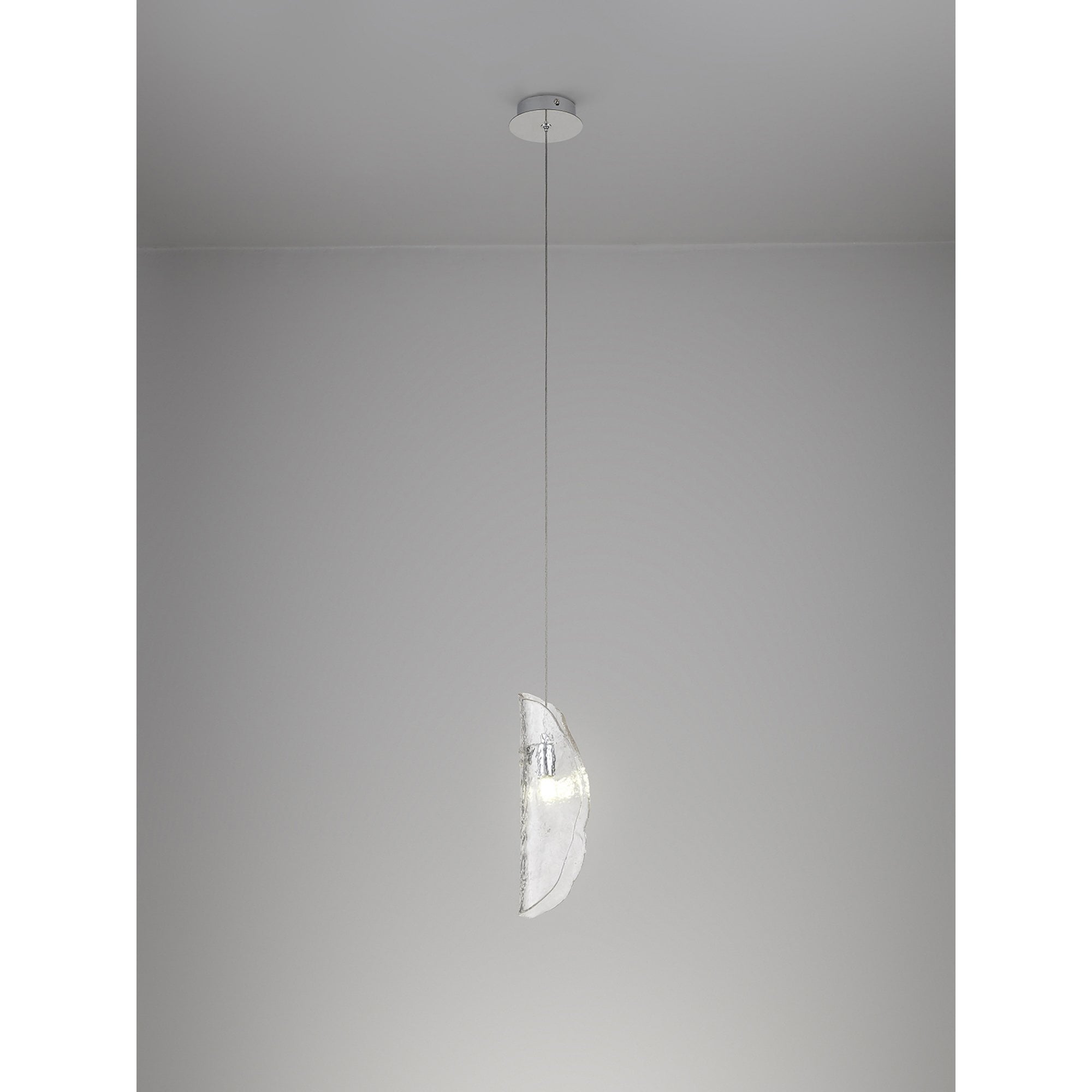 Fabula Chandos Single Pendant - Polished Chrome & Clear Glass