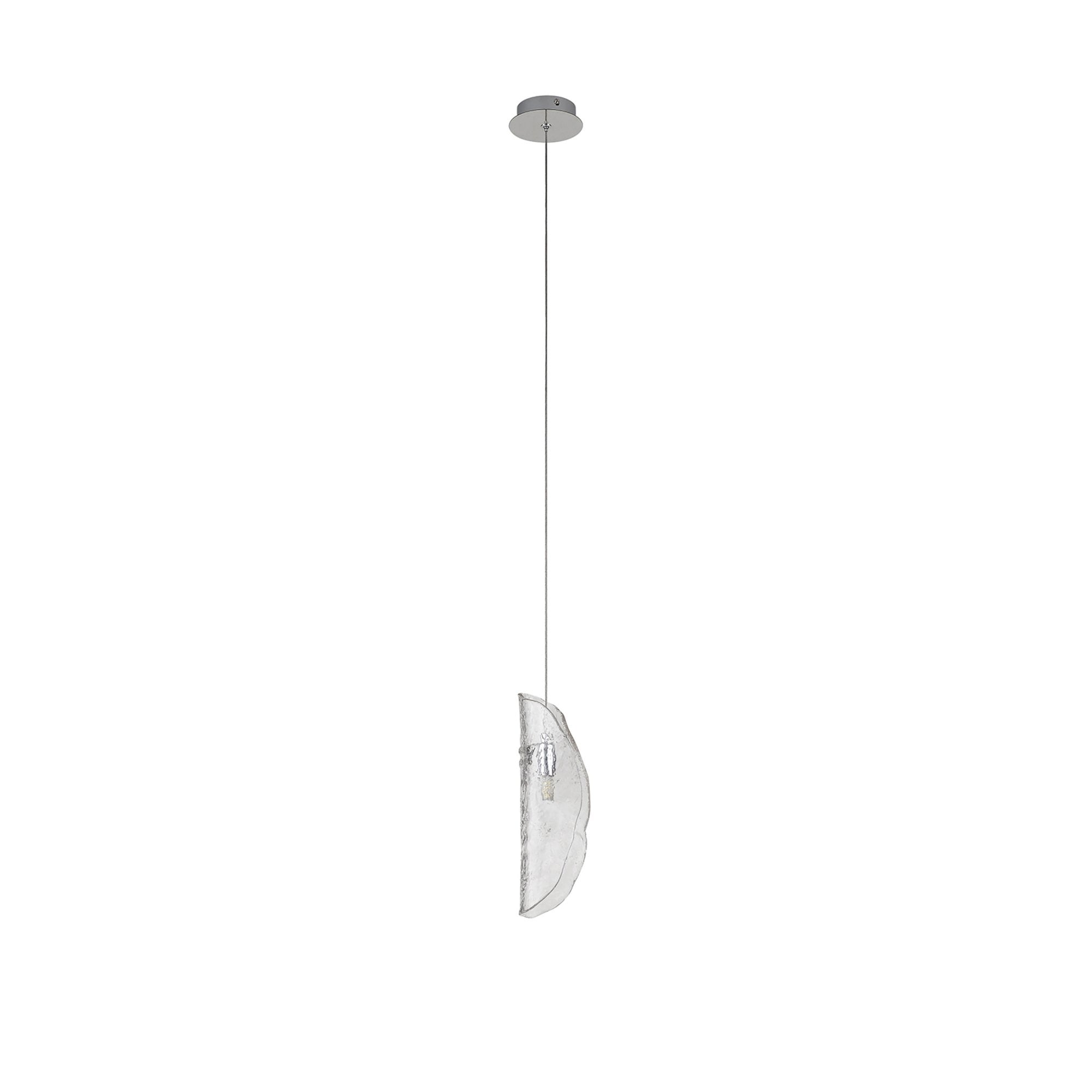 Fabula Chandos Single Pendant - Polished Chrome & Clear Glass