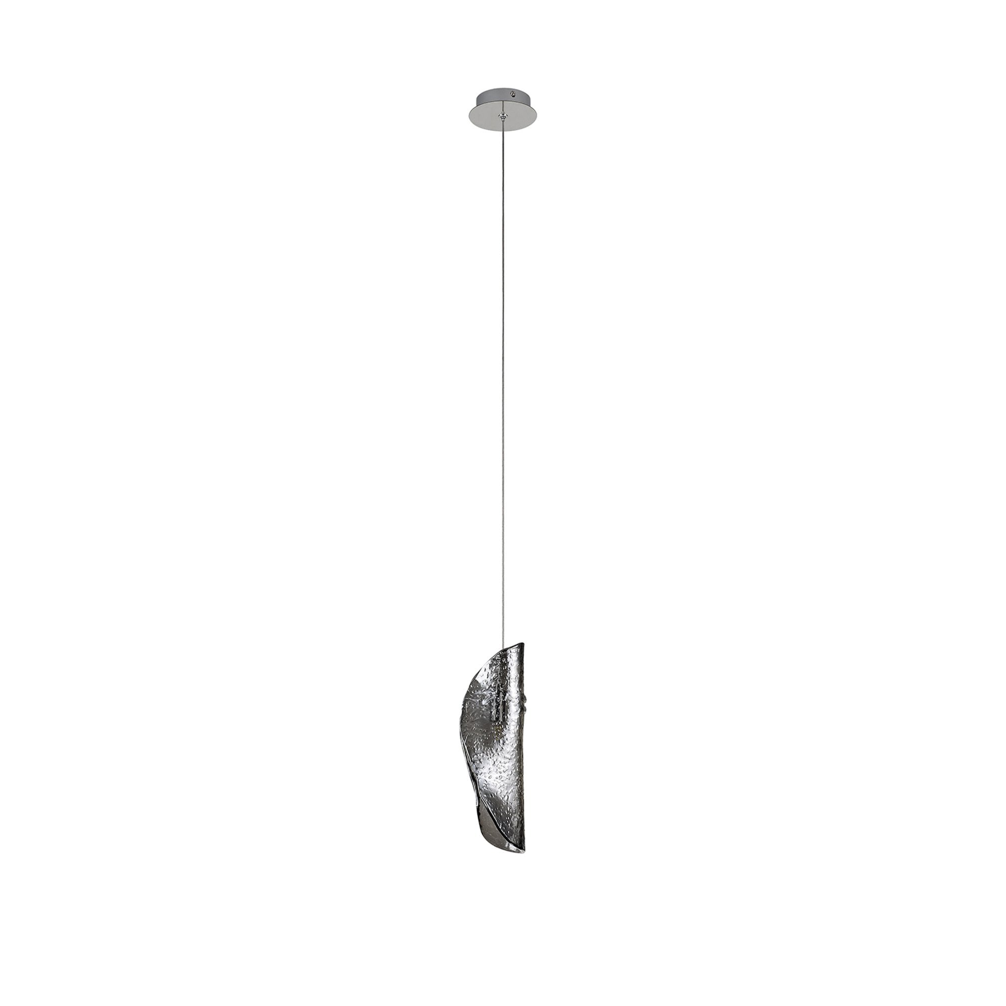 Fabula Chandos Single Pendant - Polished Chrome & Smoked Glass